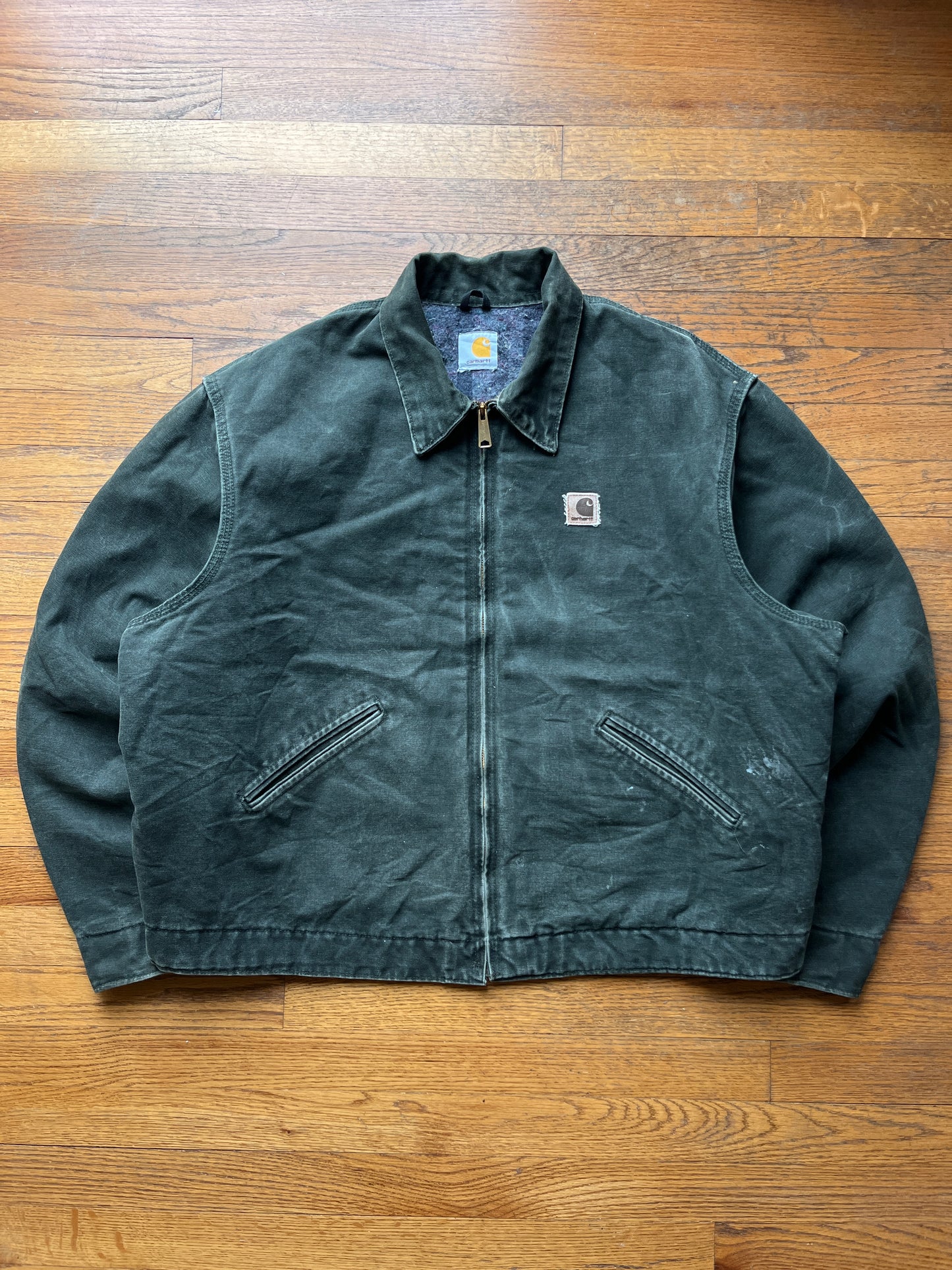 褪色橄榄绿色 Carhartt 底特律夹克 - Boxy XL-2XL