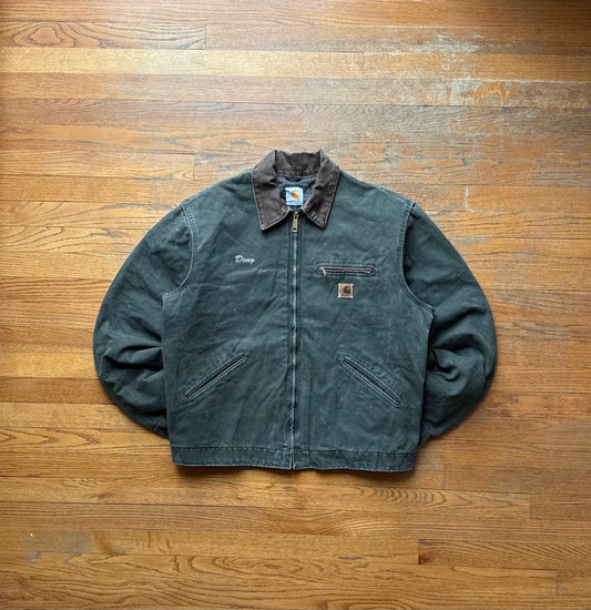 Faded Olive Green Carhartt Detroit Jacket - Large