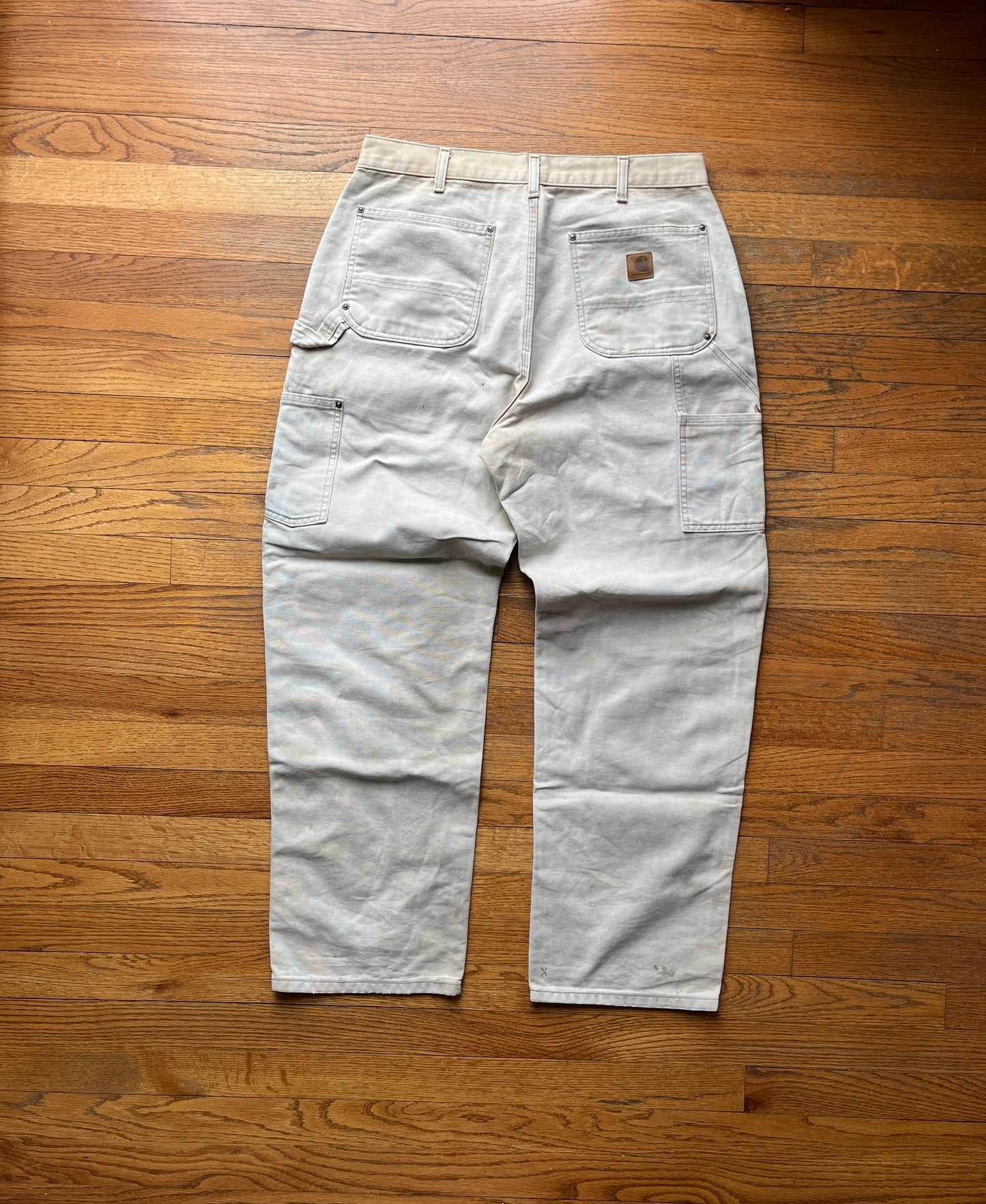 Faded Tan Carhartt Double Knee Pants - 33 x 30.5