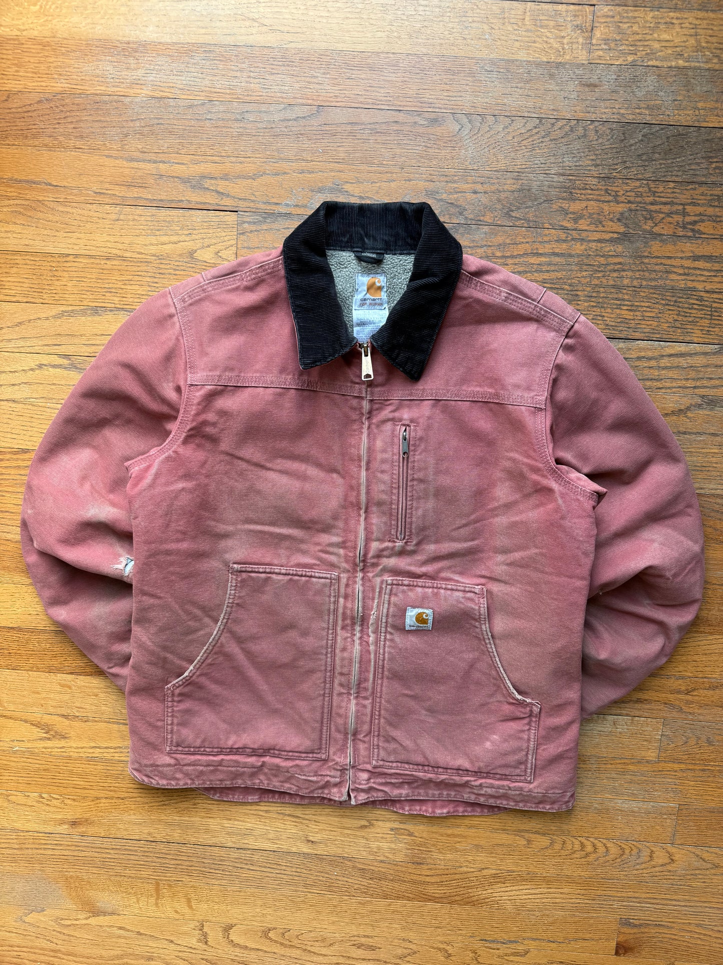 Faded Vintage Rose Carhartt Chore Jacket - Small
