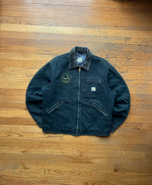 褪色黑色 Carhartt 底特律夹克 - 中号