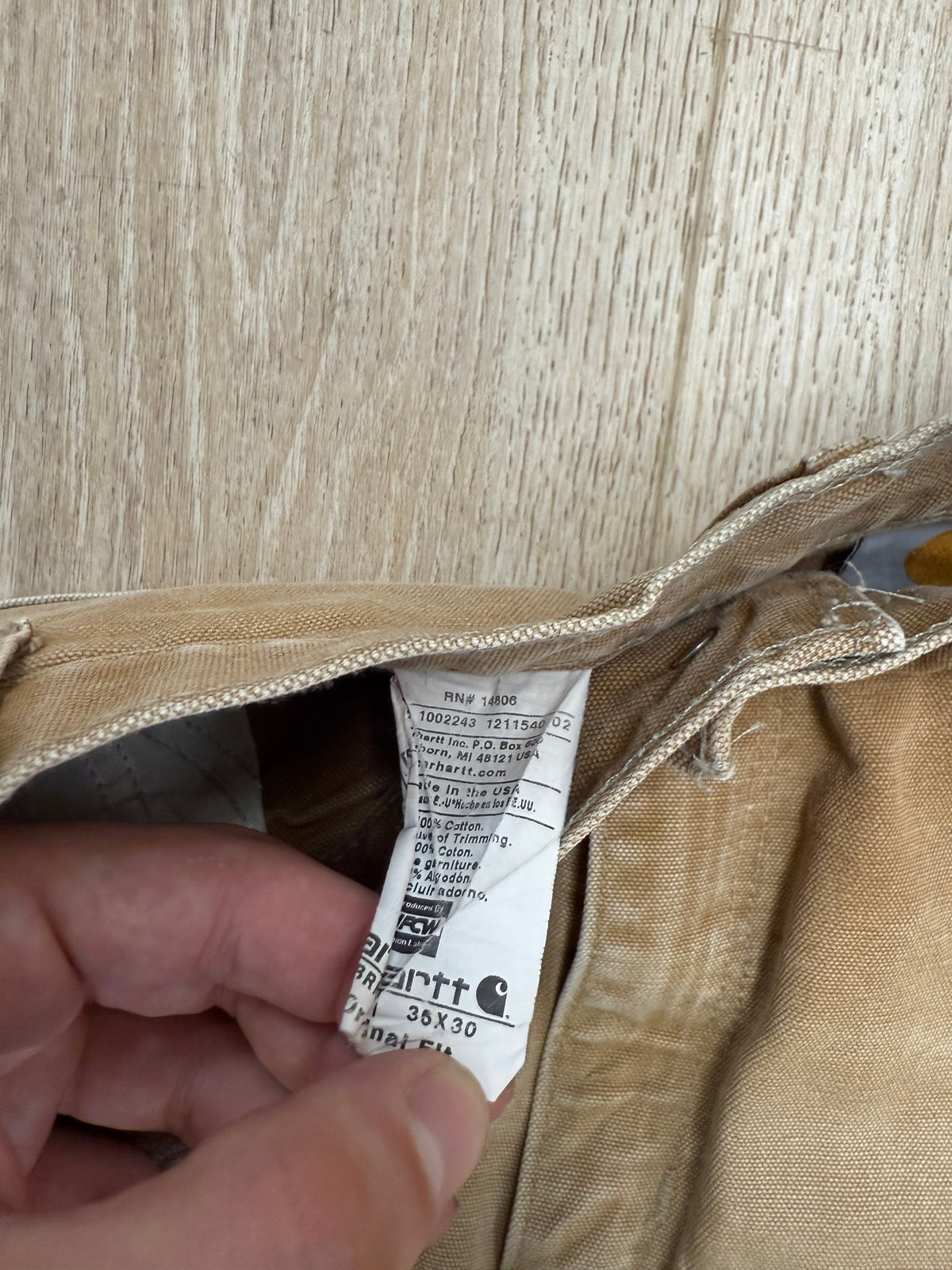 Faded Brown Carhartt Double Knee Pants - 34 x 29