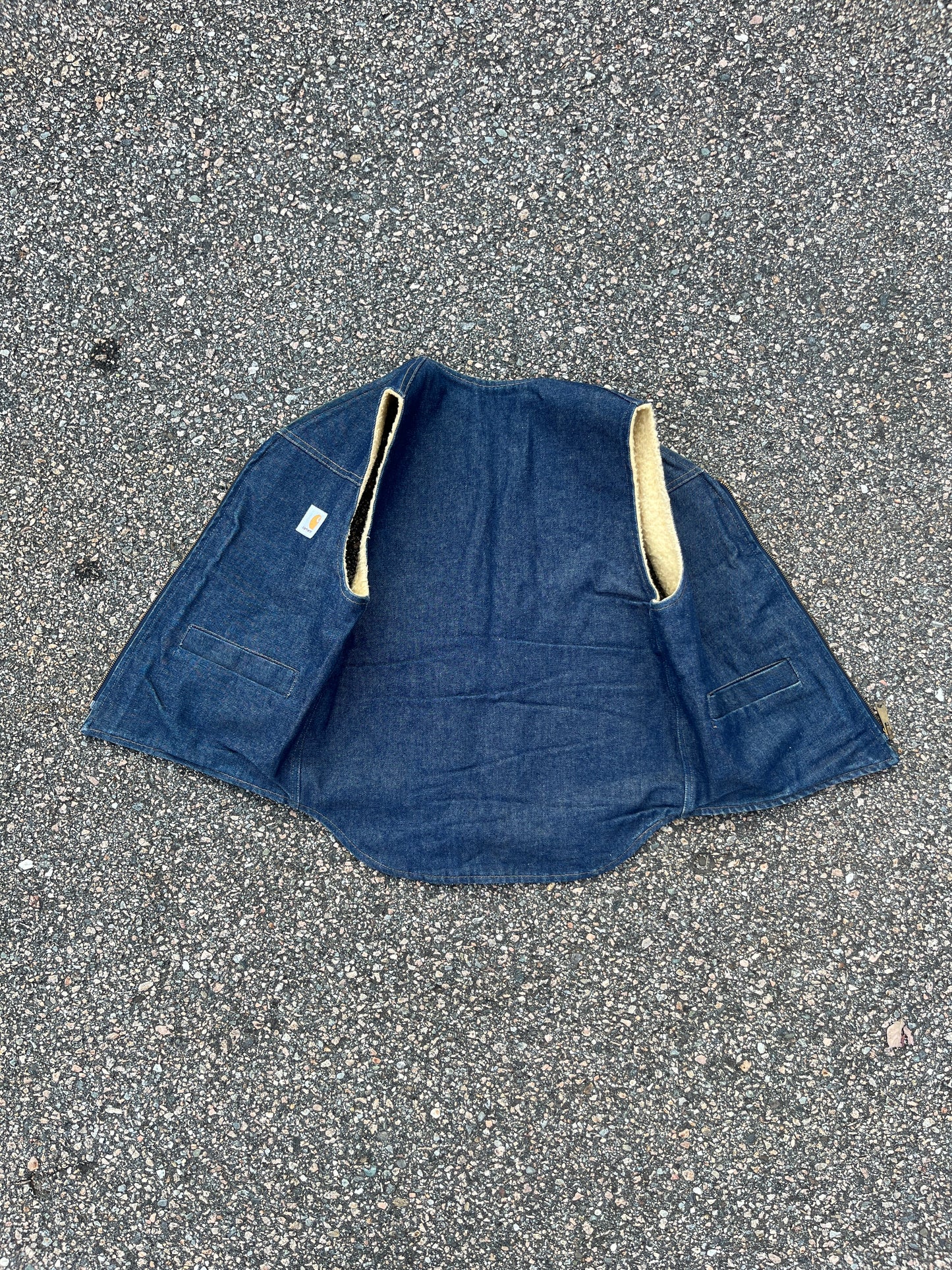 80 年代褪色牛仔布 Carhartt Sherpa 背心 - 适合 SM