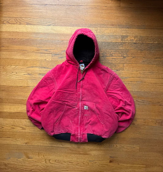 Faded Red Carhartt Active Jacket - 2XL