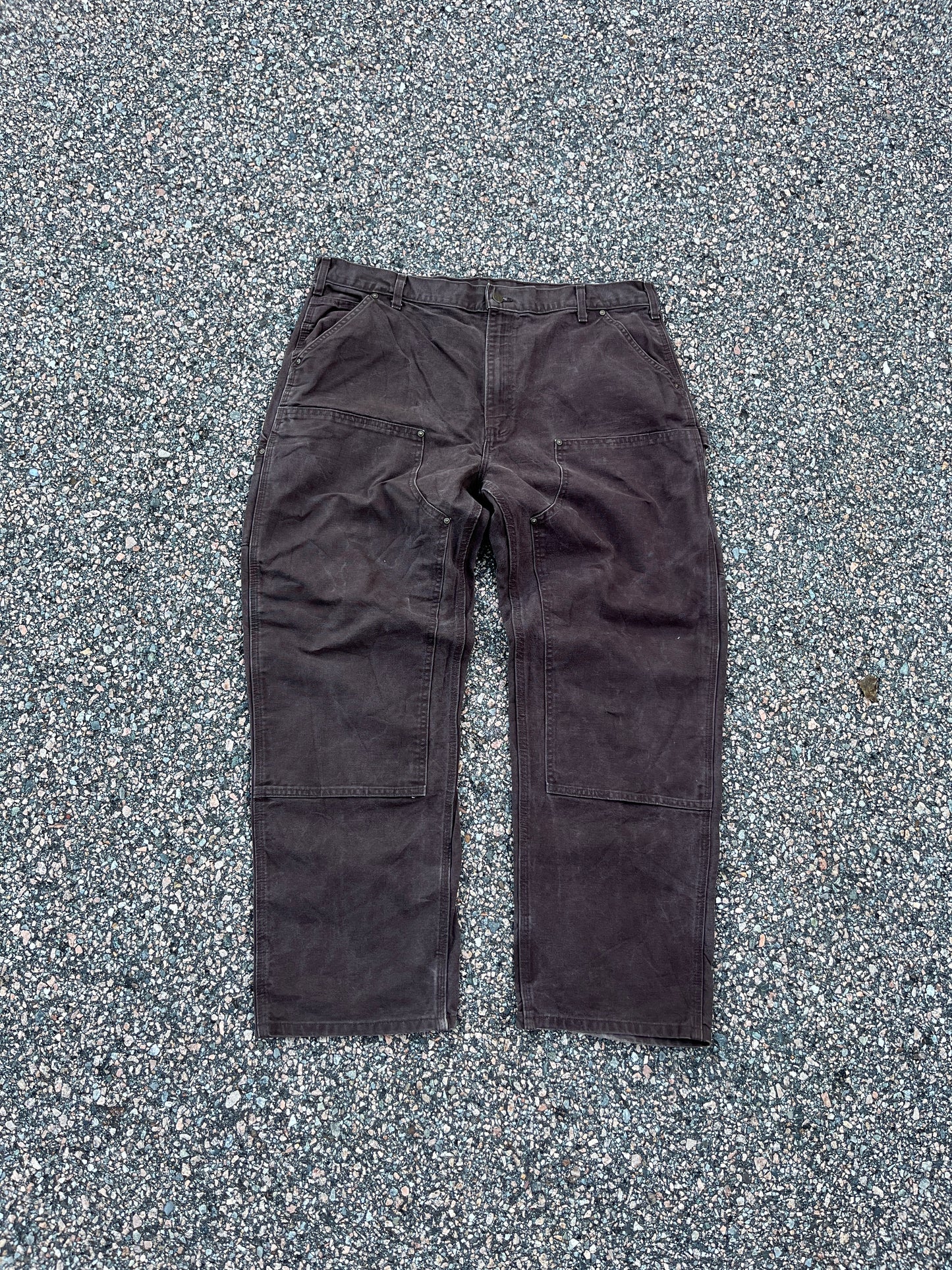 Faded Brown Carhartt Double Knee Pants - 39 x 31