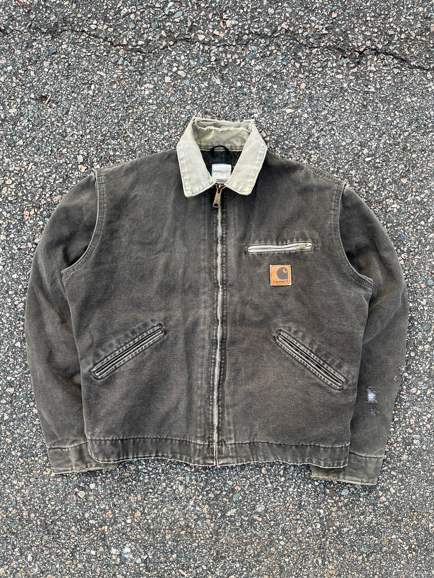 褪色木材棕色 Carhartt 底特律夹克 - 中号