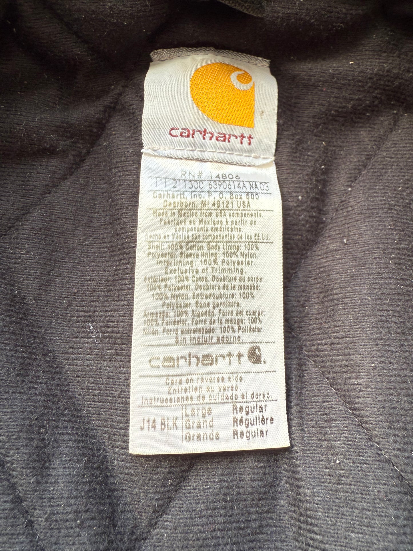 Faded Black Carhartt Santa Fe Jacket - Large