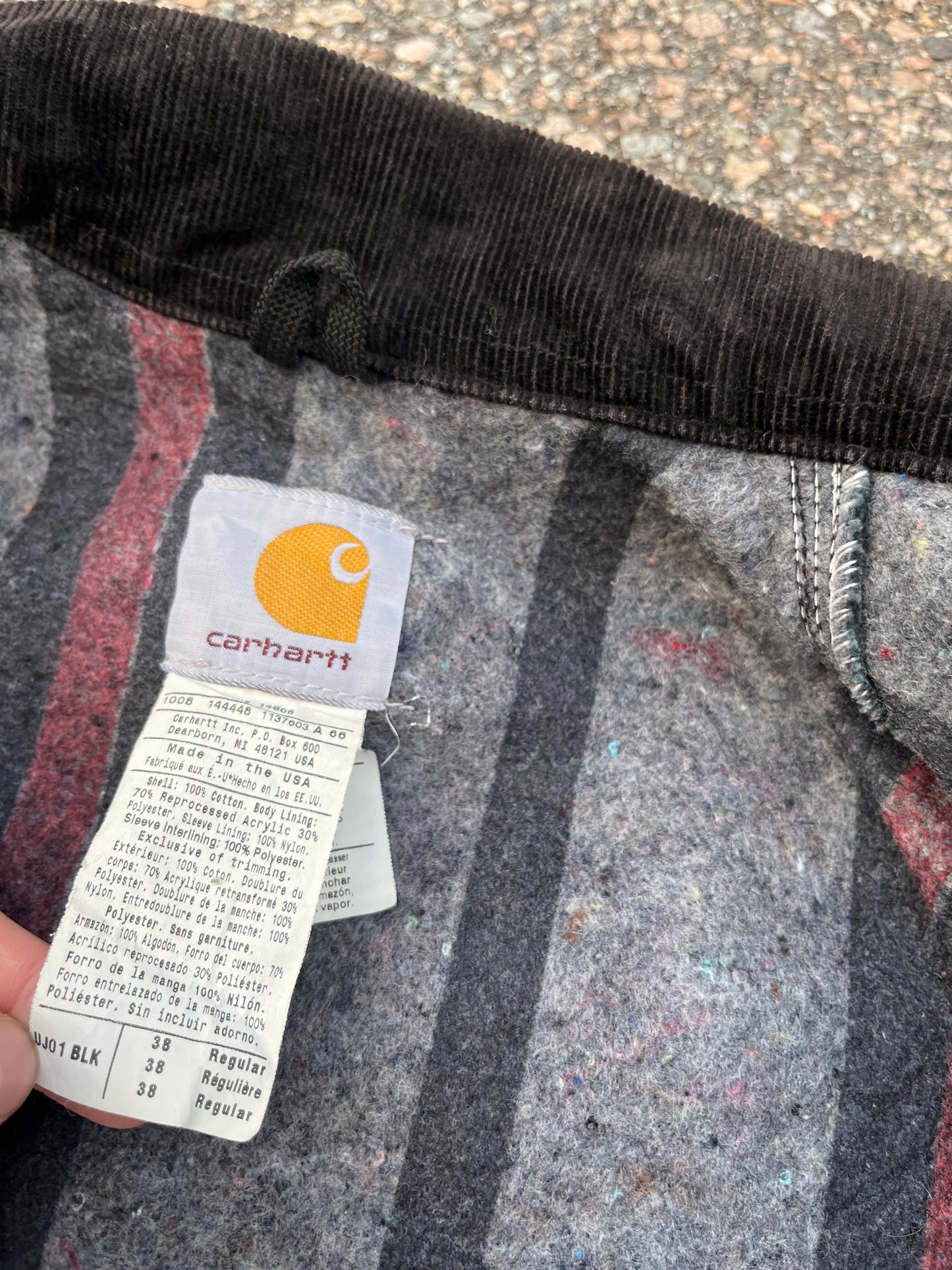 褪色黑色 Carhartt 底特律夹克 - 中号