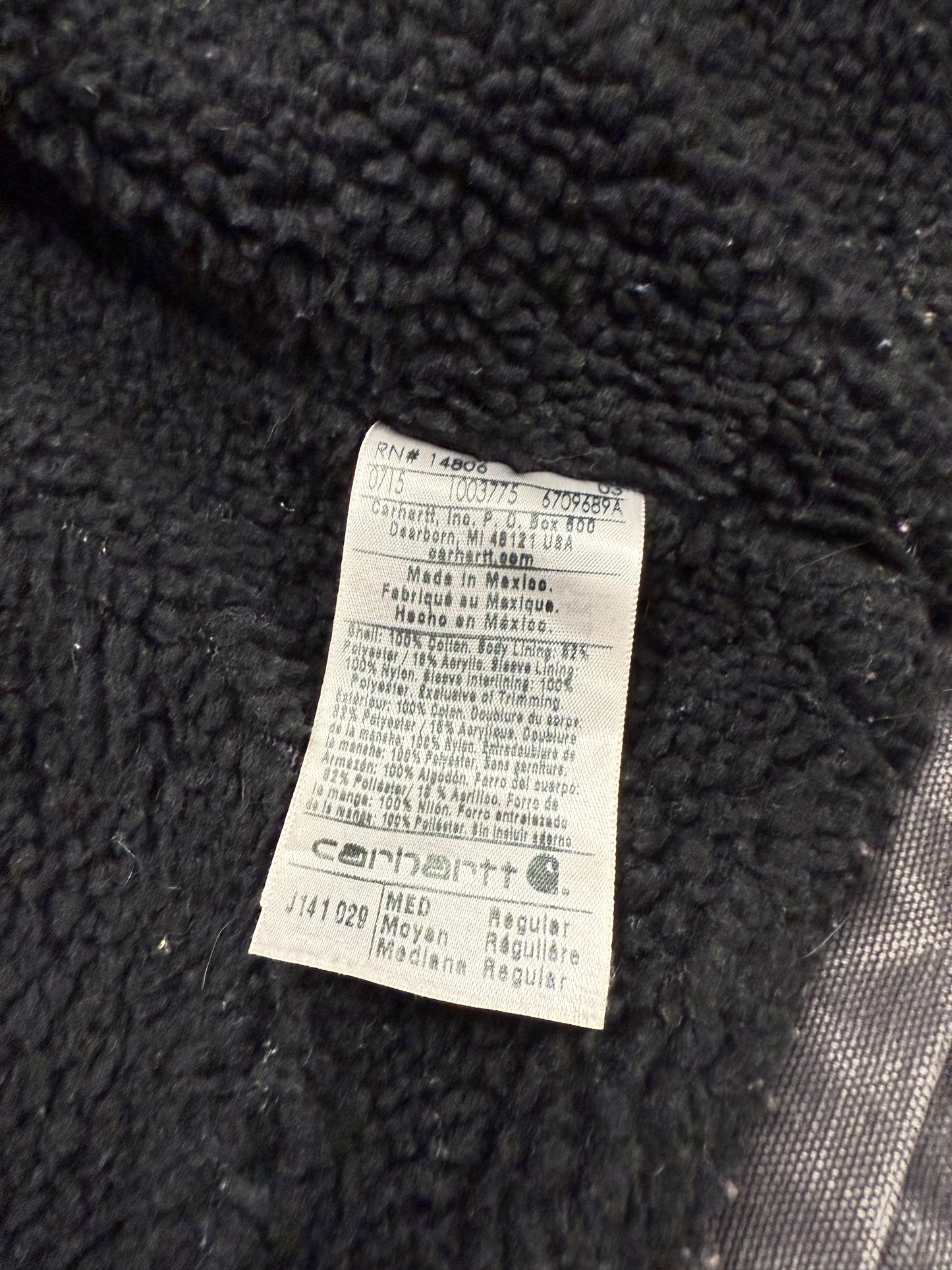 Faded Grey Sherpa Lined Carhartt Jacket - Medium
