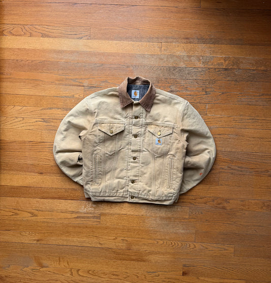 Faded Brown Carhartt Trucker Jacket - Small