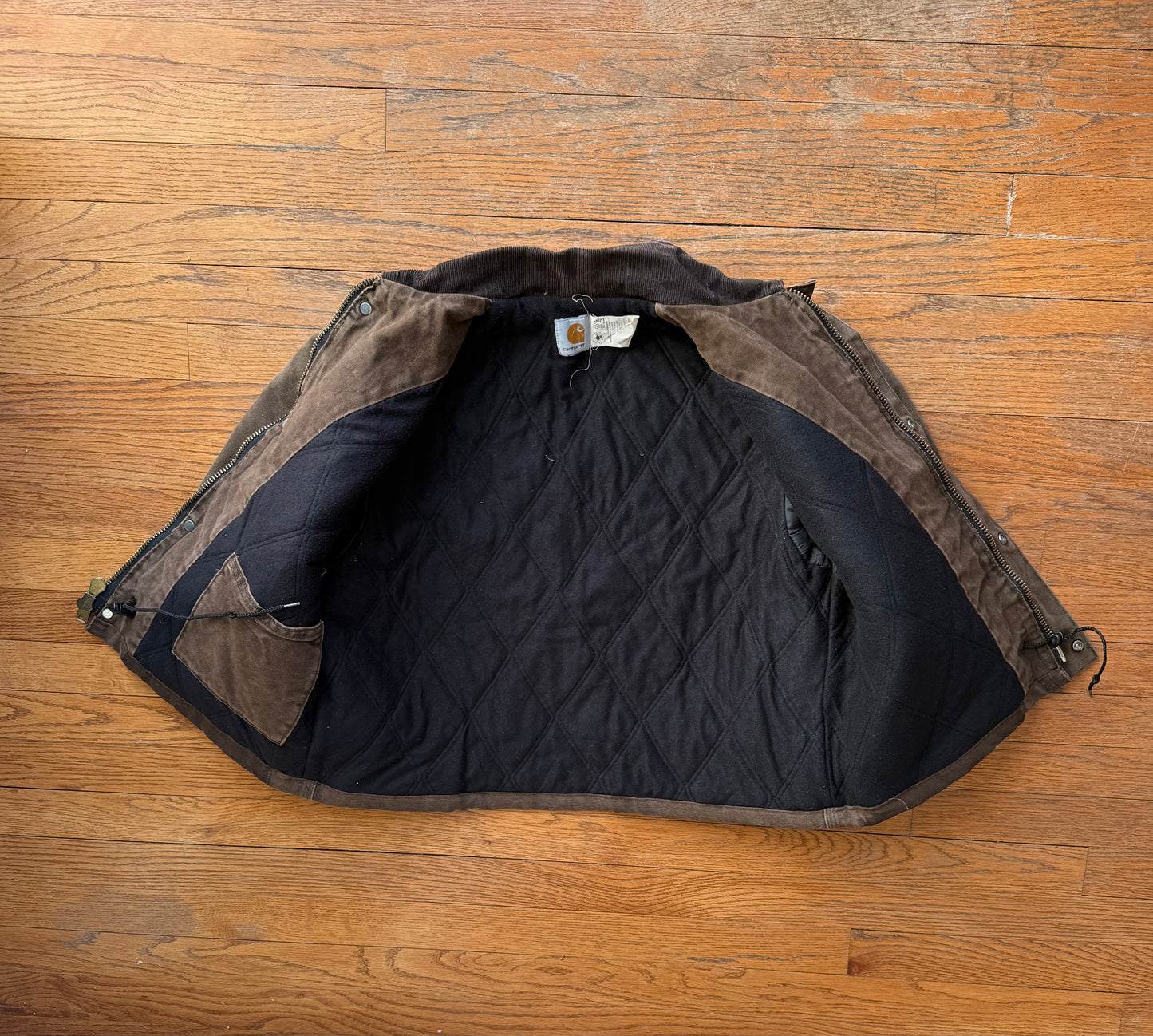 Faded Chestnut Brown Cropped Carhartt Chore Jacket - Small