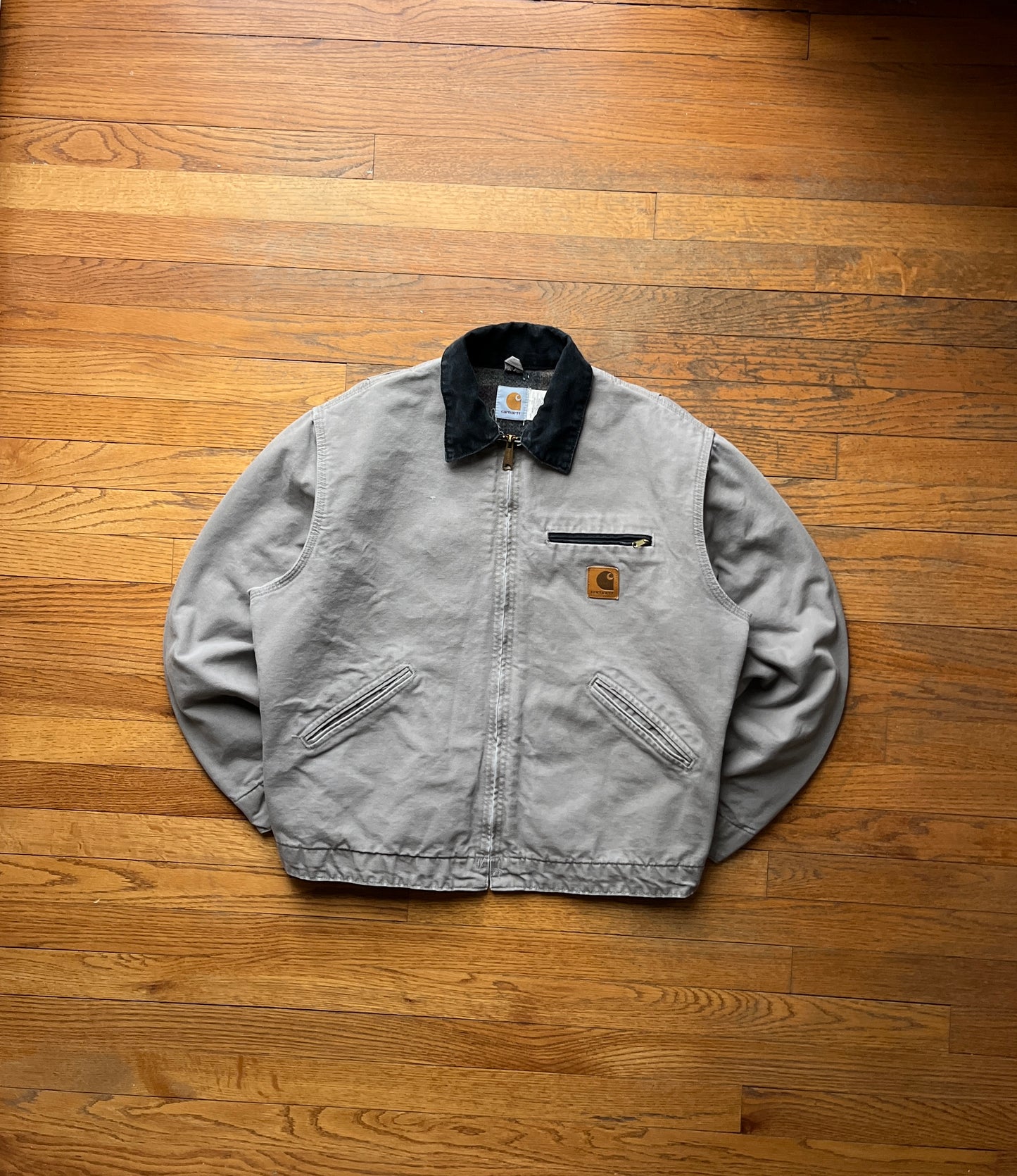 Faded Cement Grey Carhartt Detroit Jacket - Boxy M-L