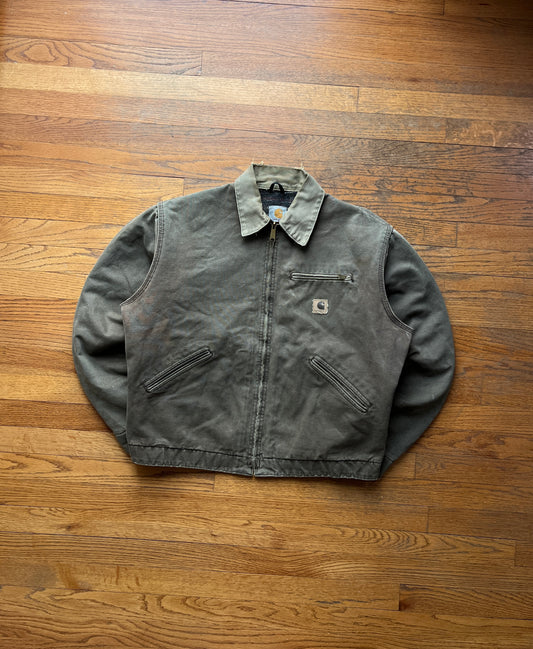 褪色栗棕色 Carhartt 底特律夹克 - 宽松中号