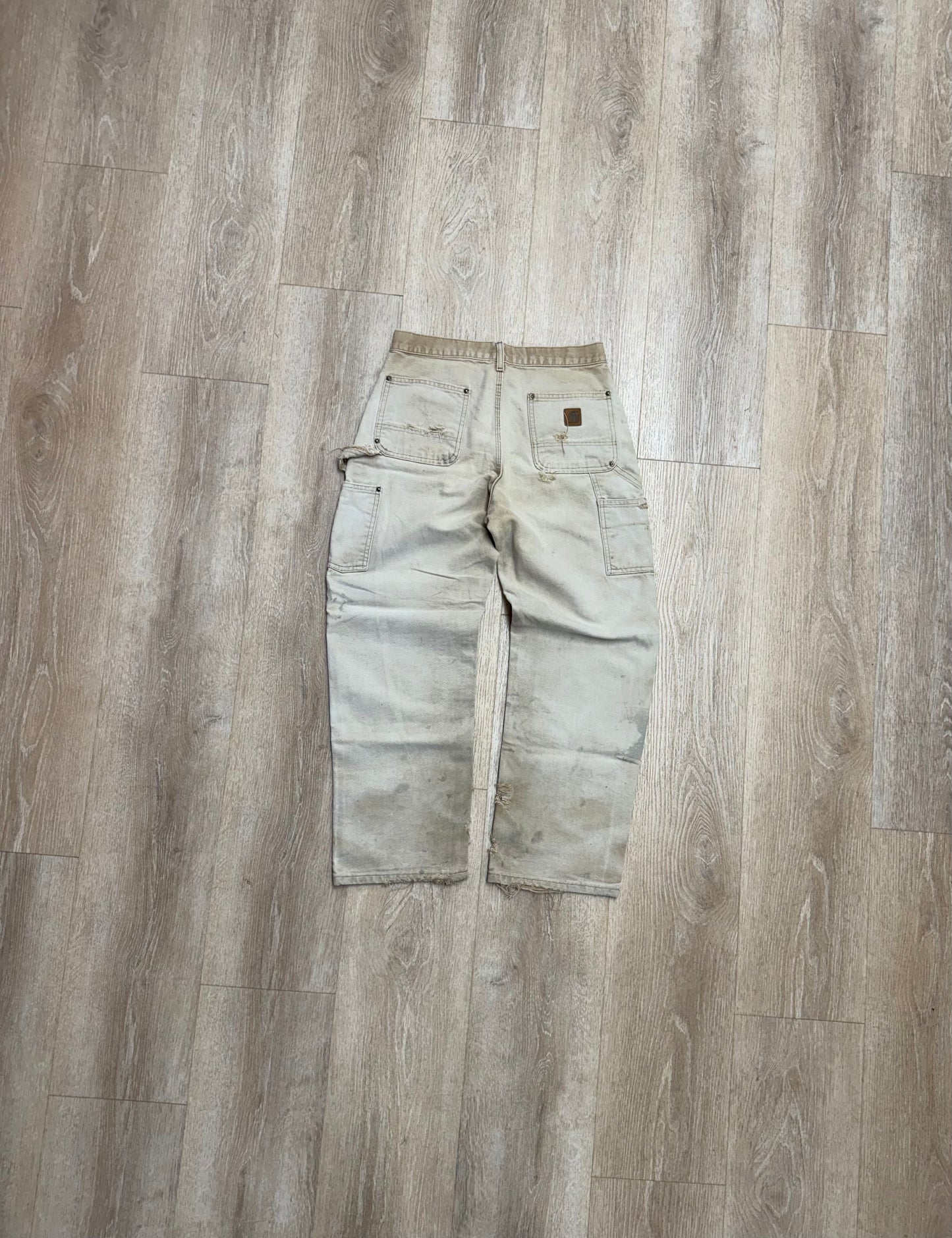 Faded Brown Carhartt Double Knee Pants - 30 x 29