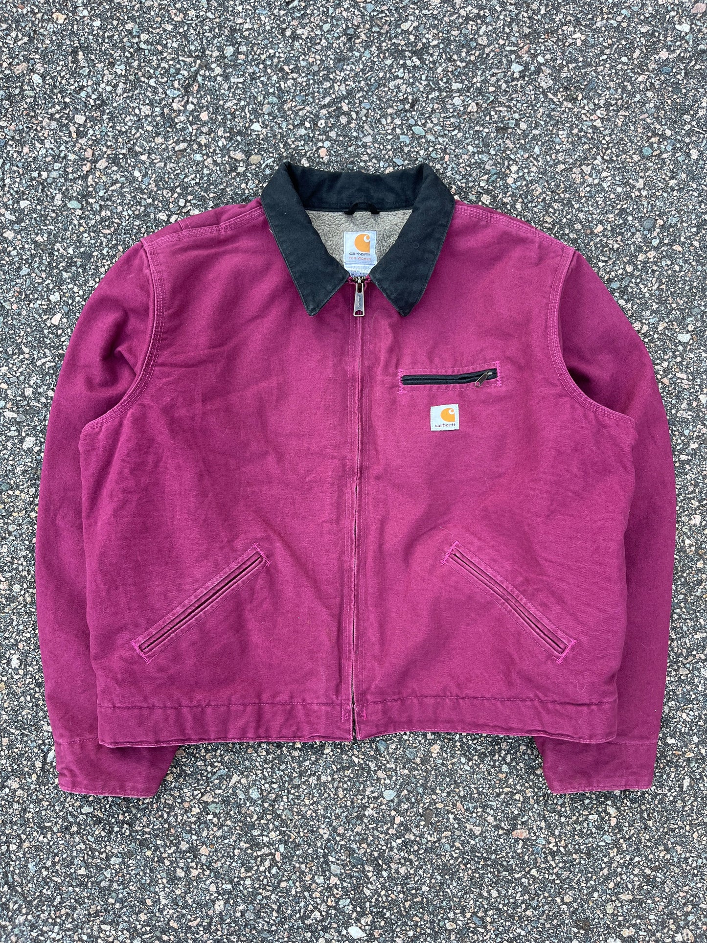 褪色覆盆子色 Carhartt 底特律夹克 - 中号