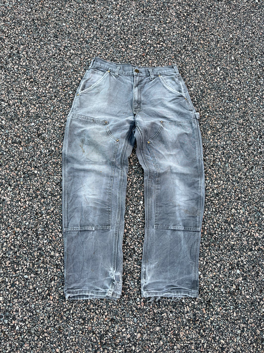 Faded Cement Grey Carhartt Double Knee Pants - 30 x 29