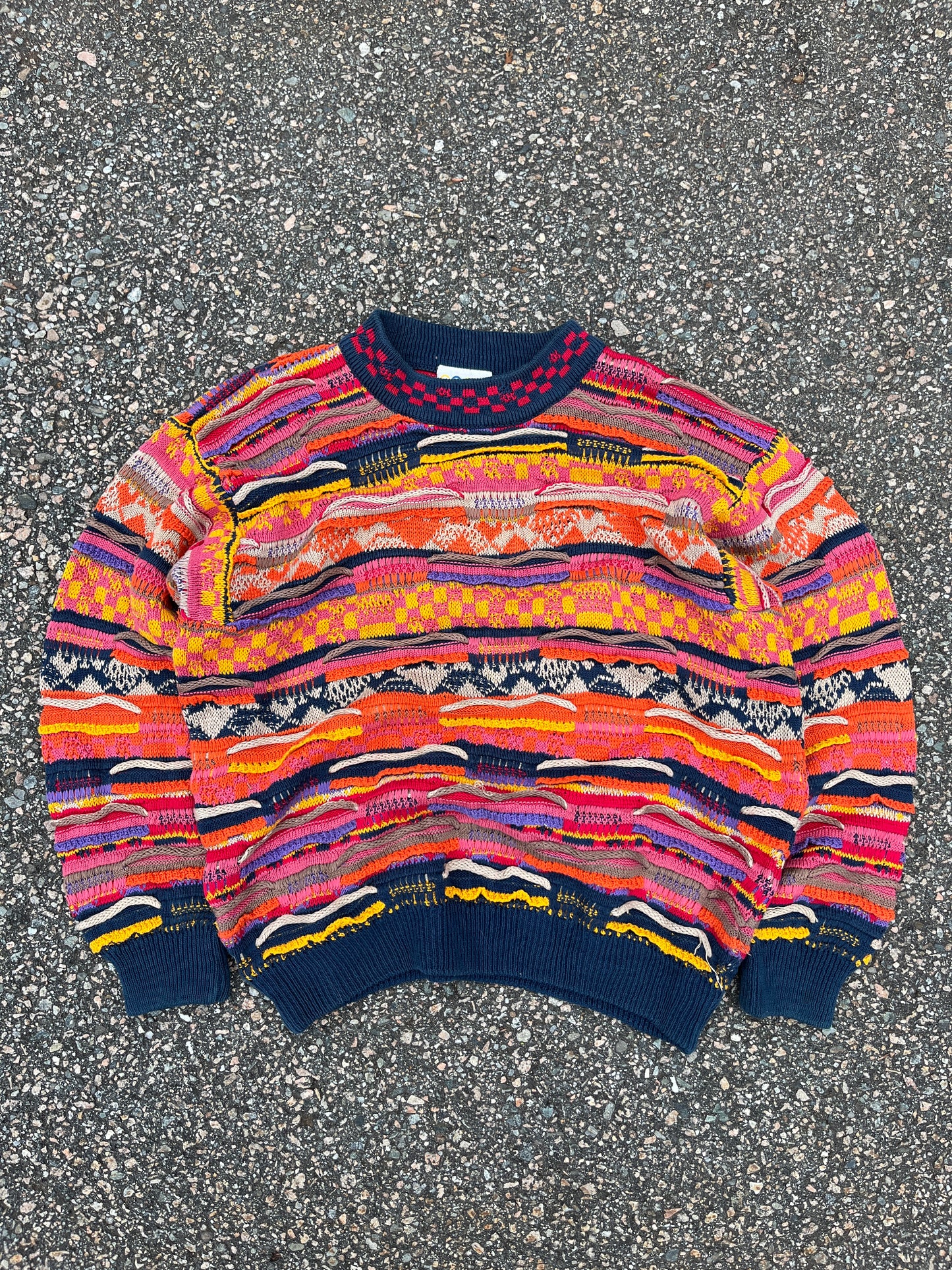 Vintage Coogi 3D Knit Cotton Sweater - Small