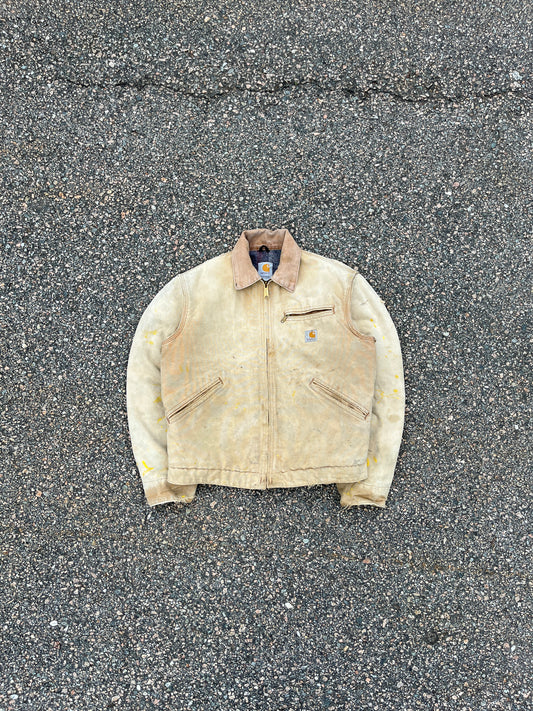 褪色和涂漆棕色 Carhartt 底特律夹克 - 小码