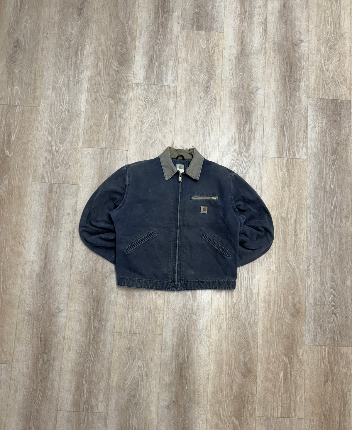 Faded Petrol Blue Carhartt Detroit Jacket - Large