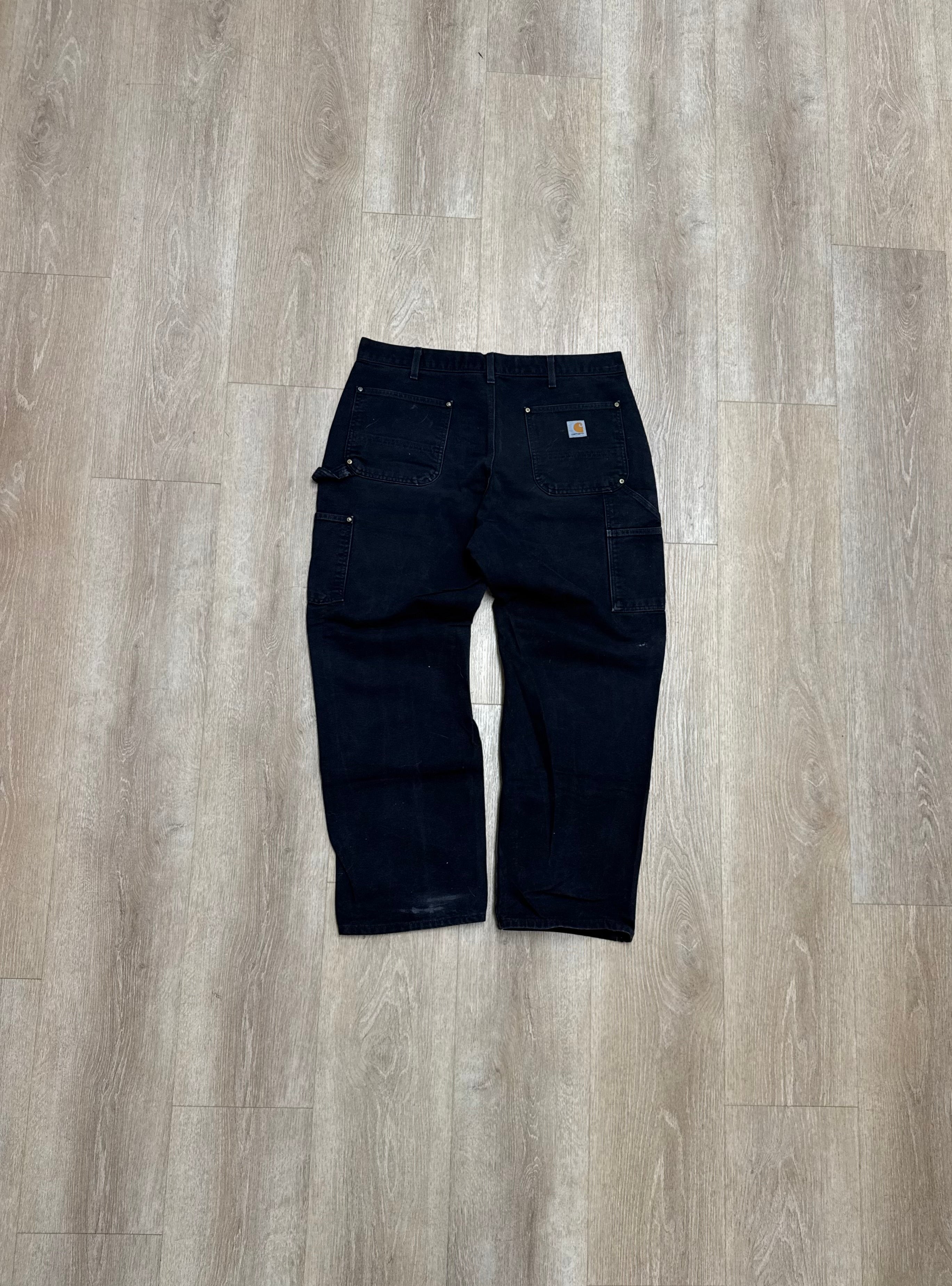 Faded Black Carhartt Double Knee Pants - 37 x 29 – VTG By Mike