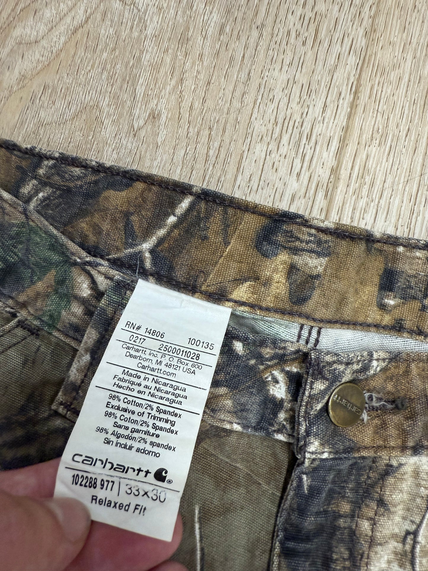 Faded Realtree Carhartt Carpenter Pants - 33 x 28