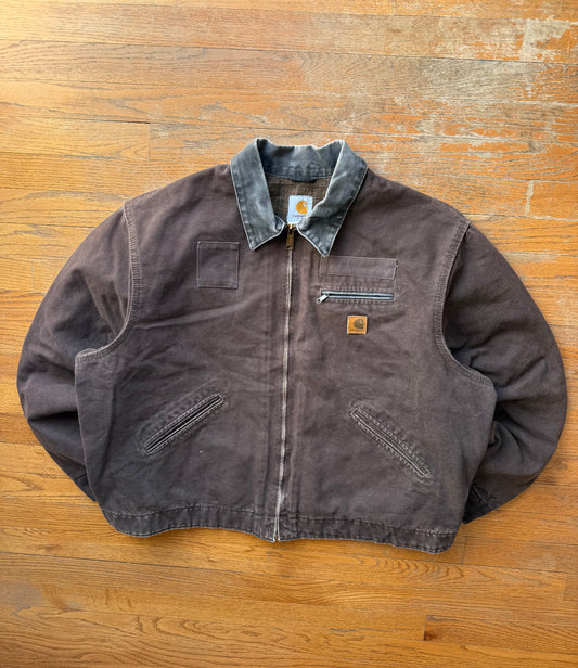 Faded Dark Brown Carhartt Detroit Jacket - 2XL