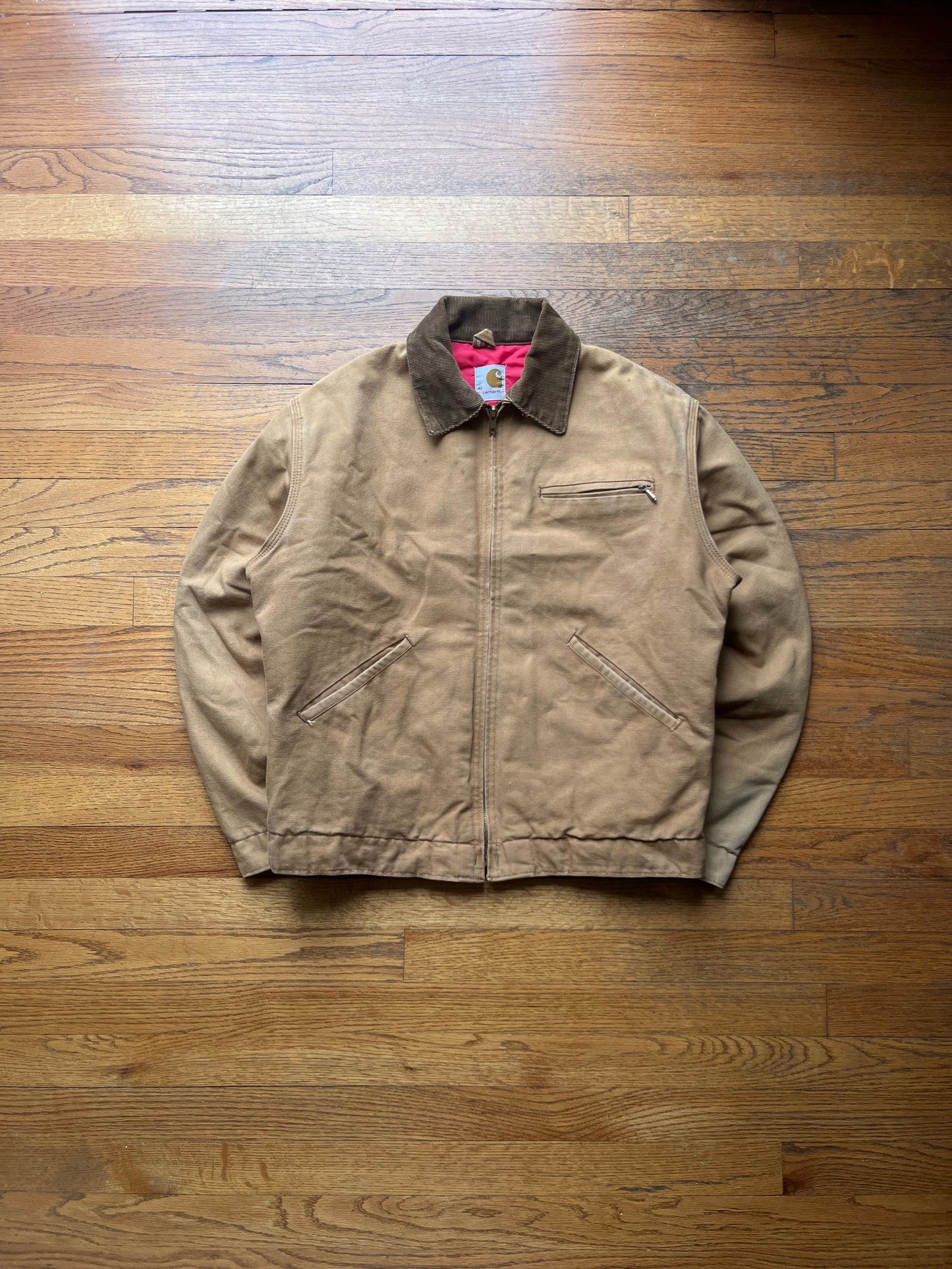 80 年代褪色棕色 Carhartt 底特律夹克 - 中号