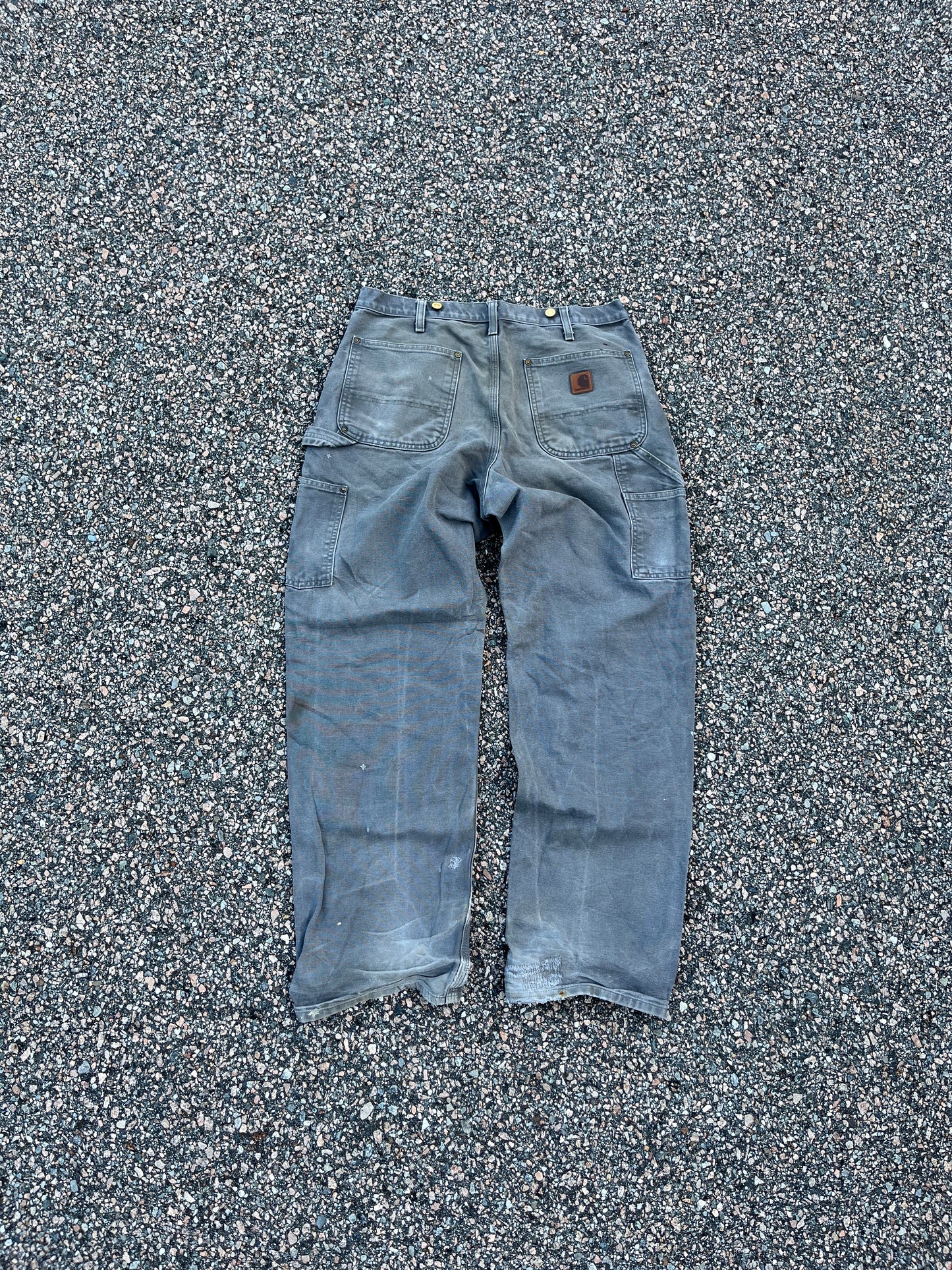 Faded Cement Grey Carhartt Double Knee Pants - 32 x 31