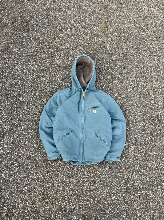 Faded Sky Blue Carhartt Sherpa Lined Jacket - Small