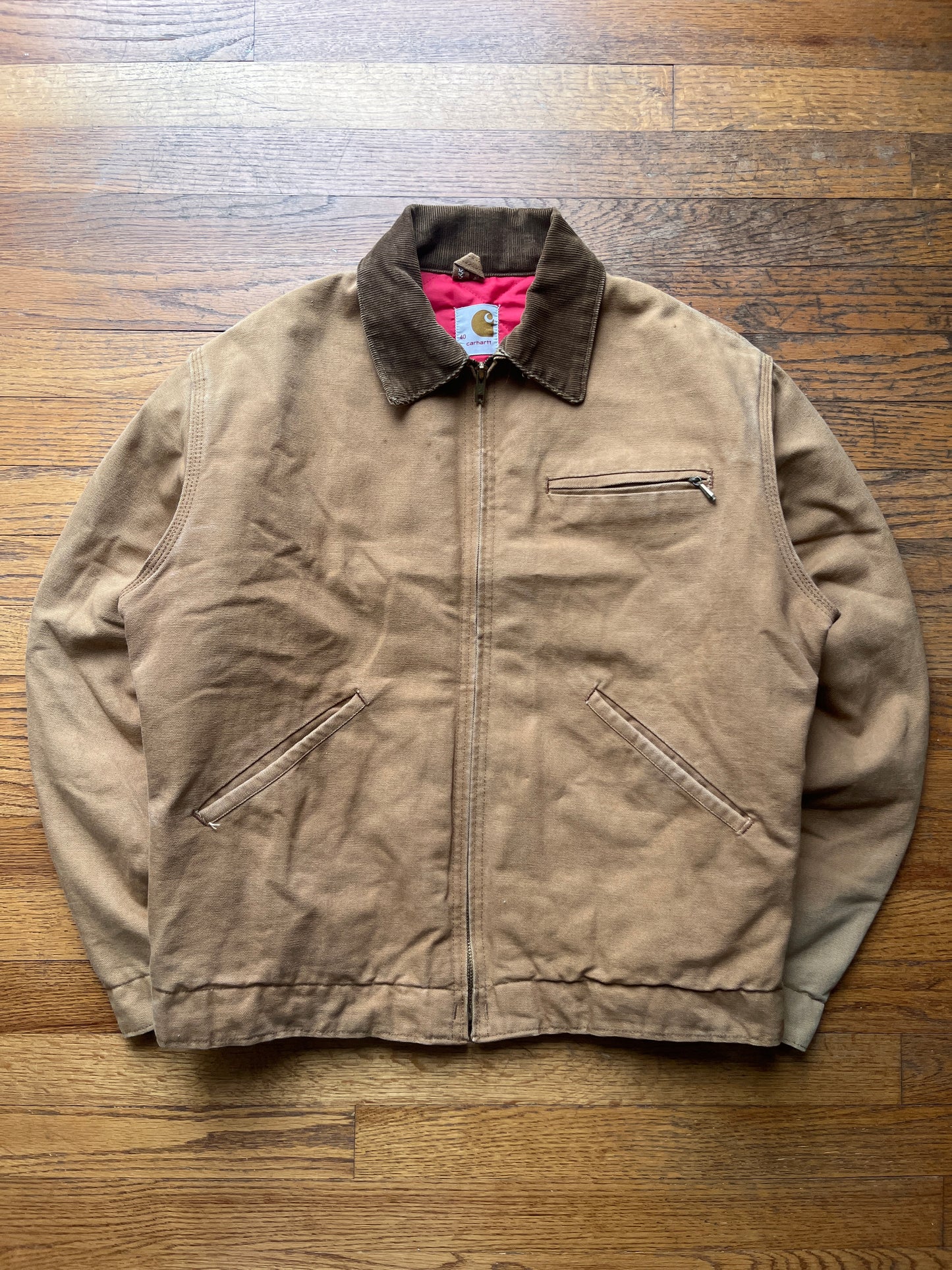 80 年代褪色棕色 Carhartt 底特律夹克 - 中号