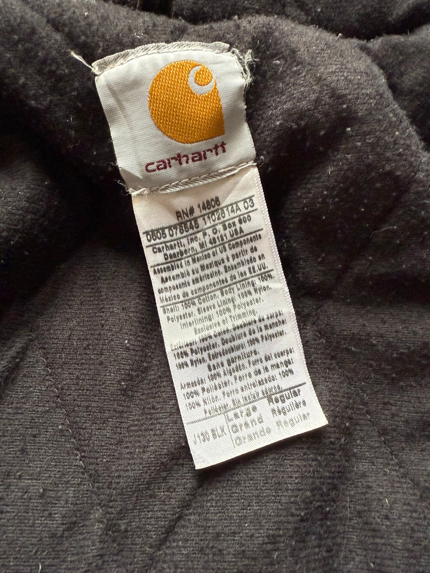 Faded Black Carhartt Active Jacket - Large