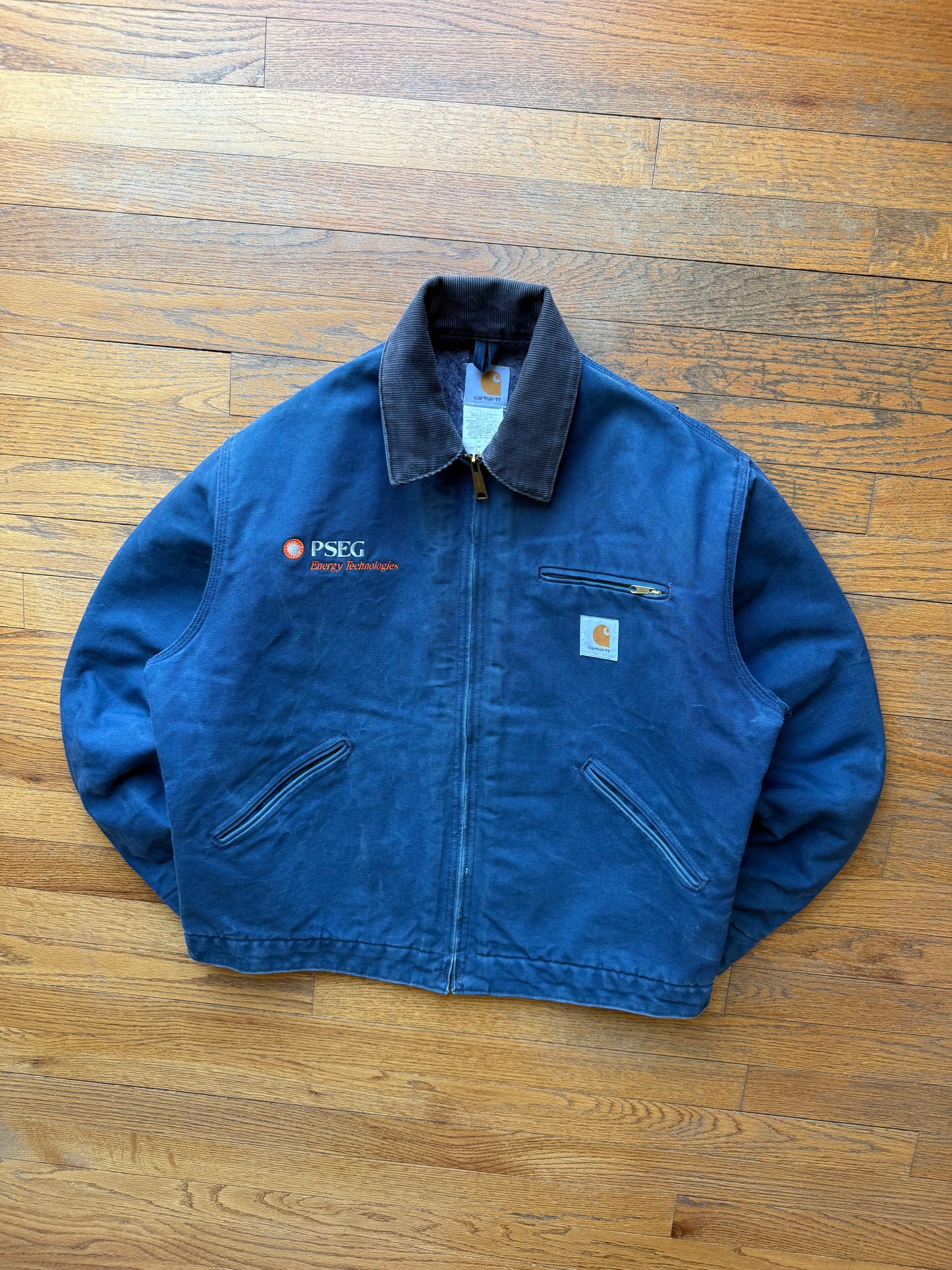 Faded Navy Blue Carhartt Detroit Jacket - Large