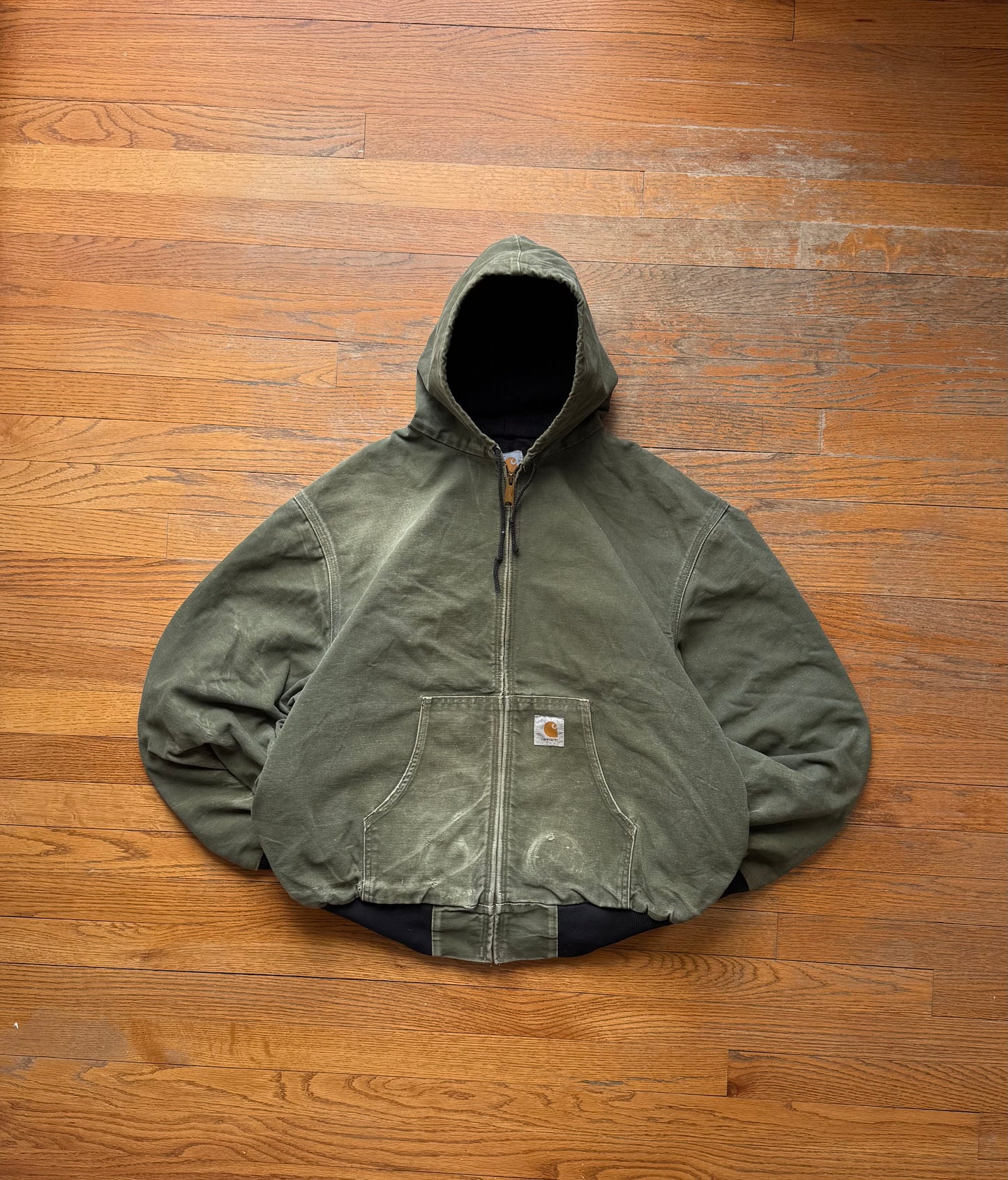 Faded Olive Green Carhartt Active Jacket - Boxy Large