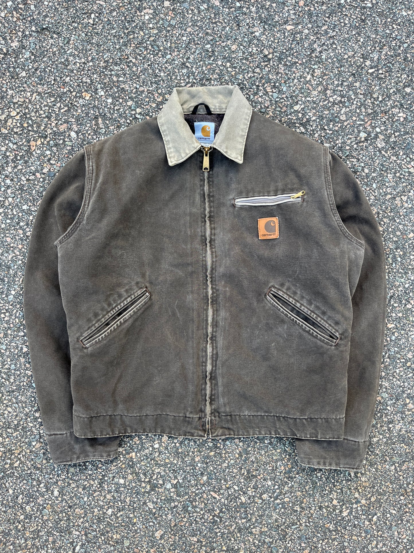 褪色木材棕色 Carhartt 底特律夹克 - 中号