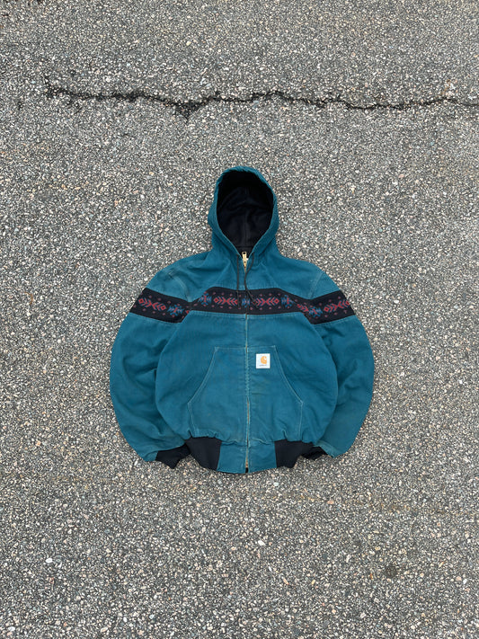 Faded Aqua Southwest Aztec Carhartt Active Jacket - Small