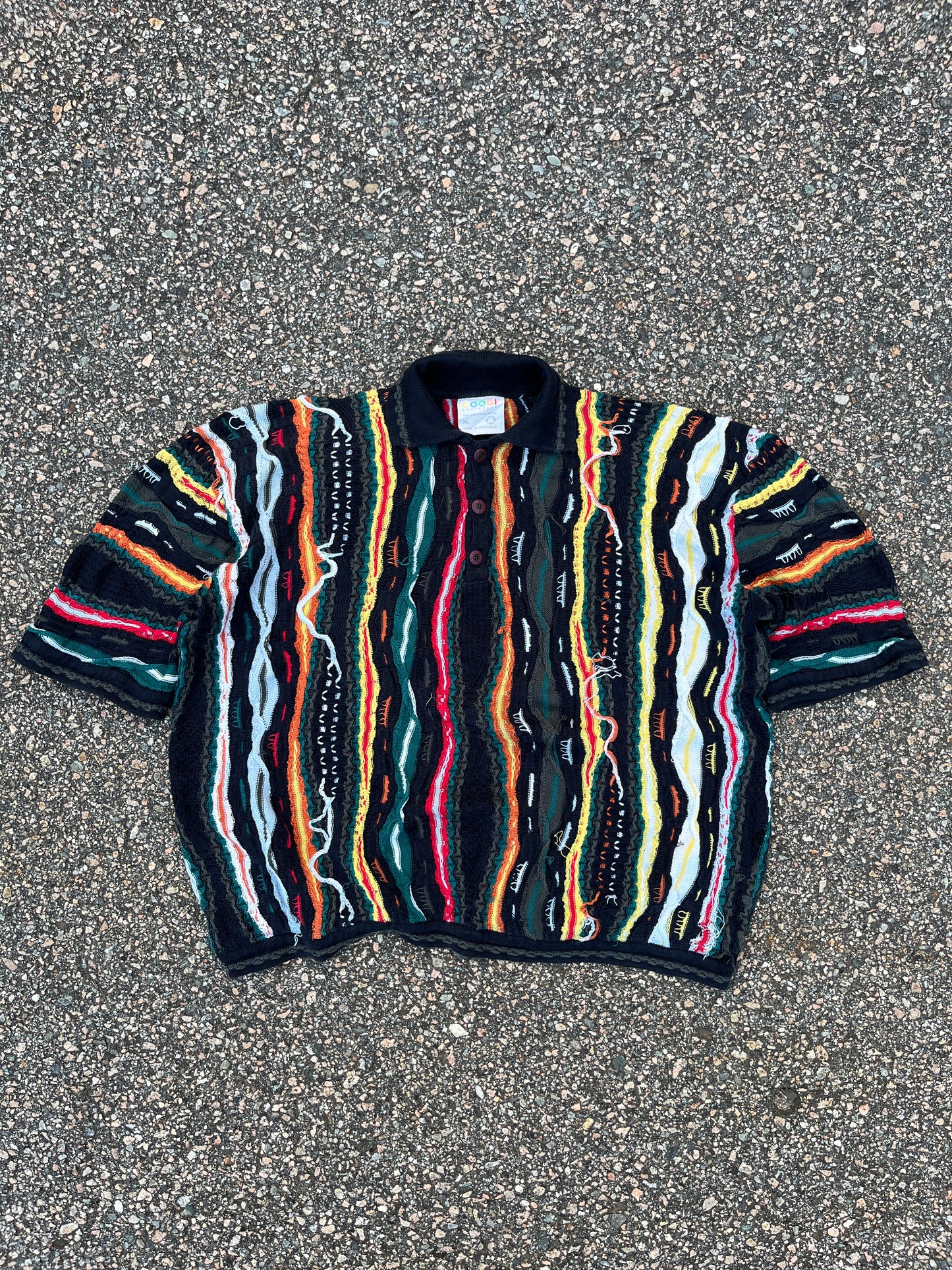 ヴィンテージ Coogi 3D ニット コットン ボタンアップ シャツ - Boxy ML