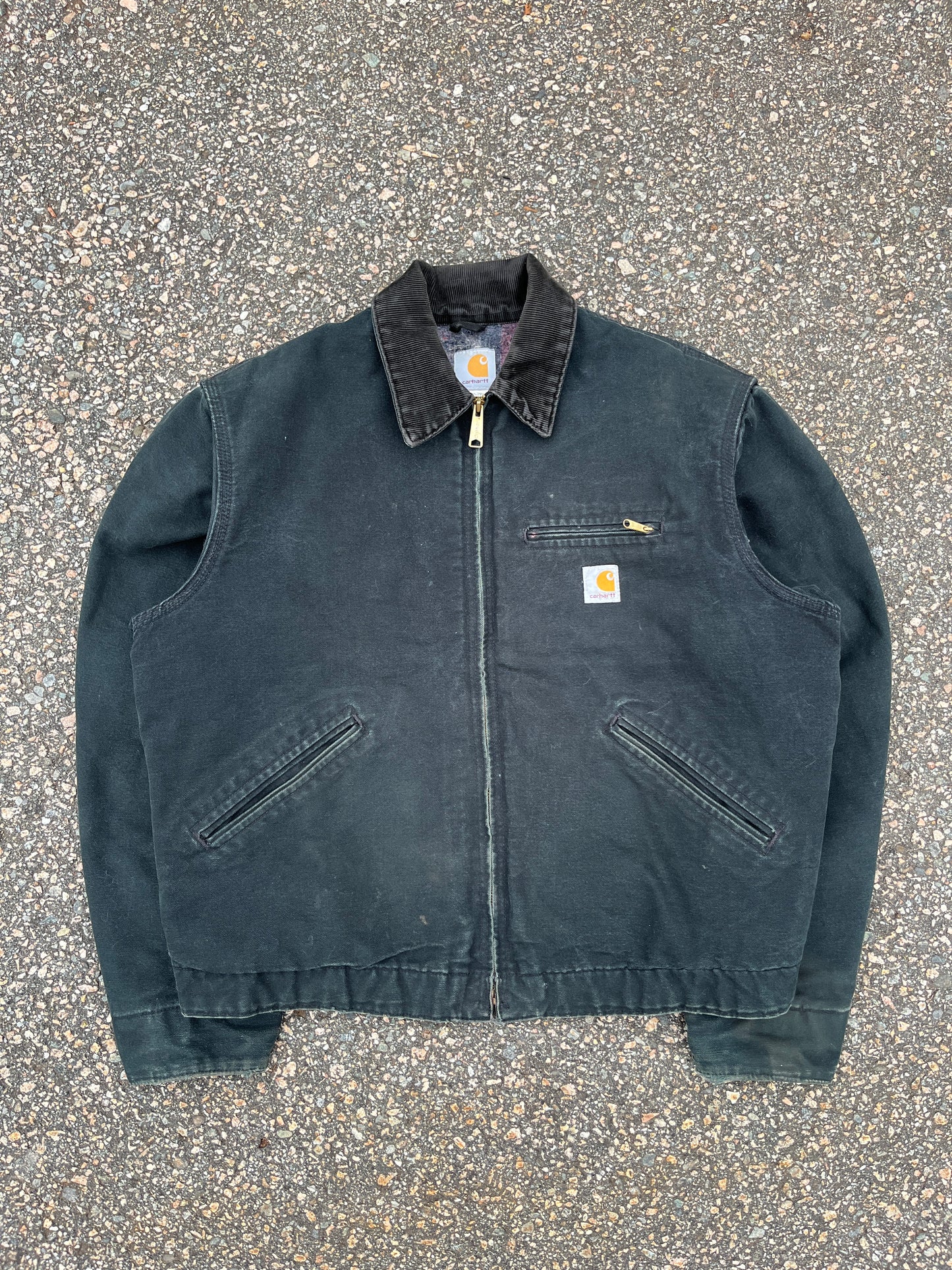 褪色黑色 Carhartt Detroit 夹克 - 中号宽松款