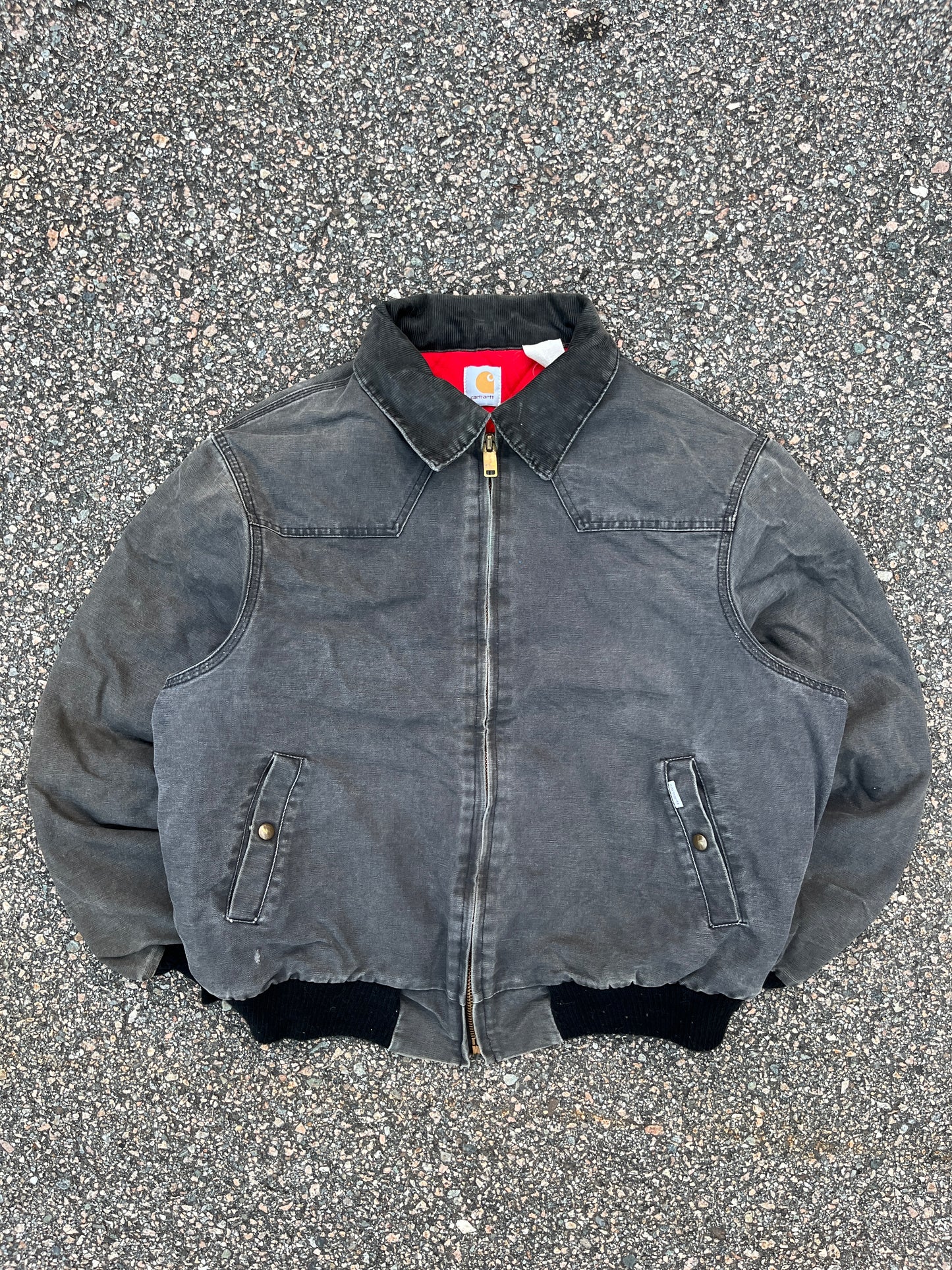 Faded Black Carhartt Santa Fe Jacket - Boxy Large