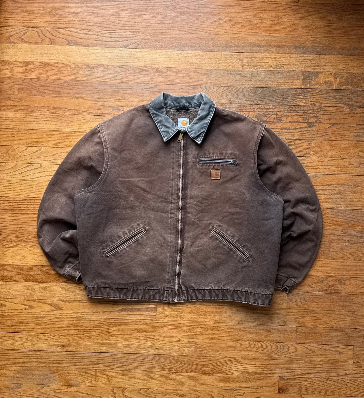 Faded Dark Brown Carhartt Detroit Jacket - XL