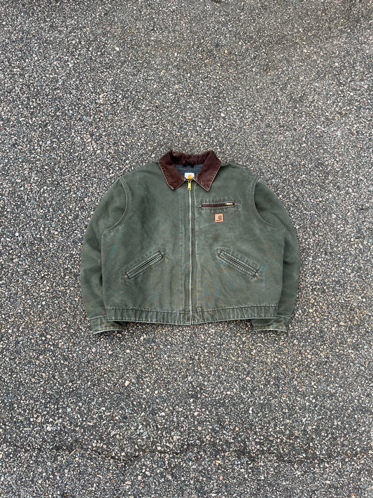 褪色军绿色 Carhartt 底特律夹克 - 2XL