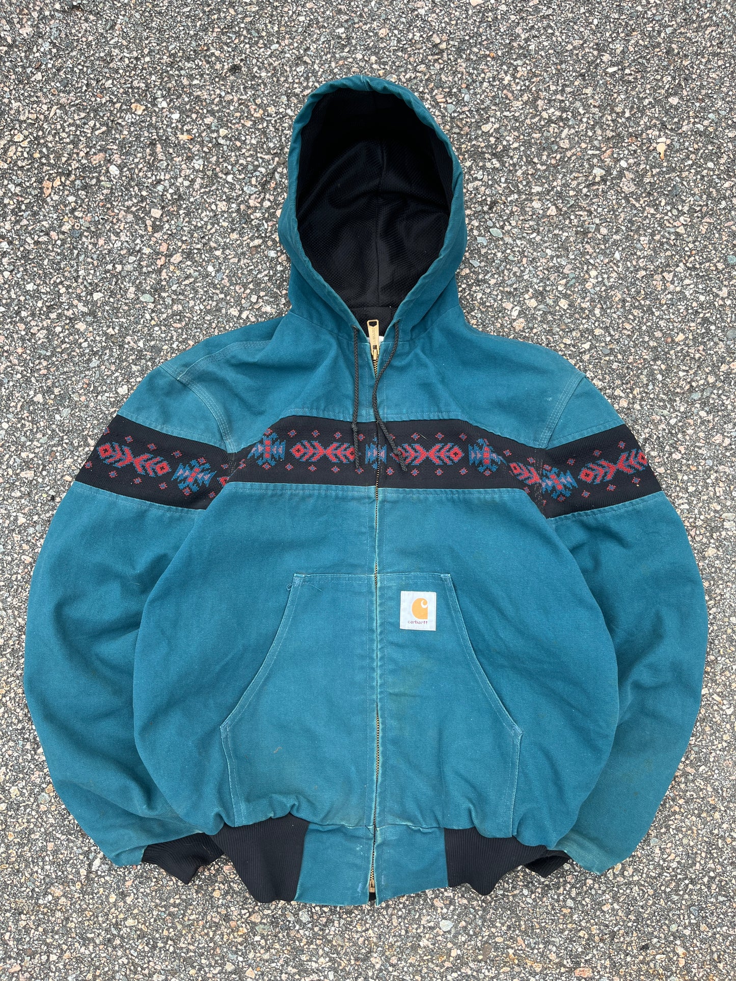 Faded Aqua Southwest Aztec Carhartt Active Jacket - Small