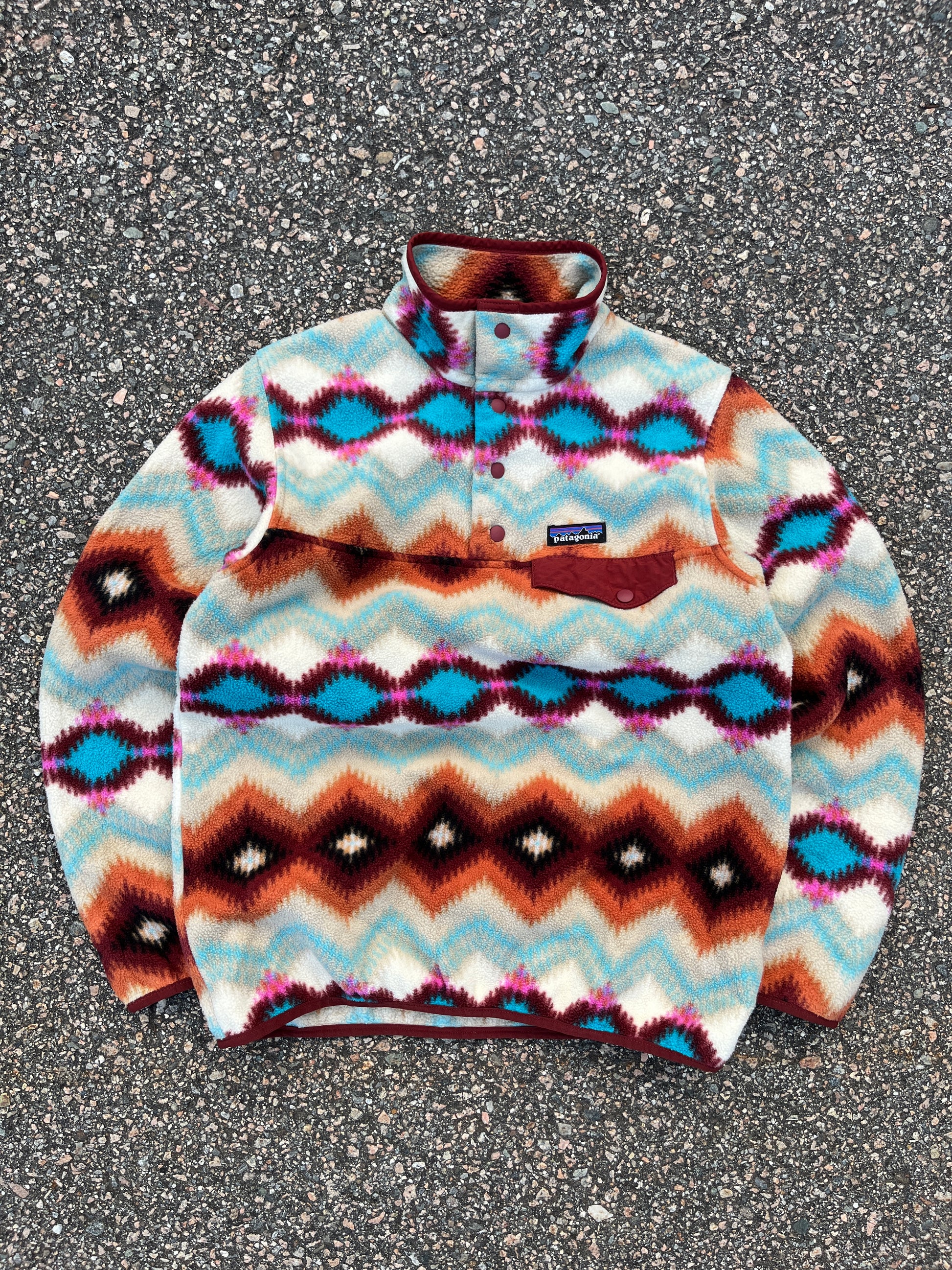 Patagonia Synchilla Tribal Aztec Fleece Pullover Small – VTG By Mike