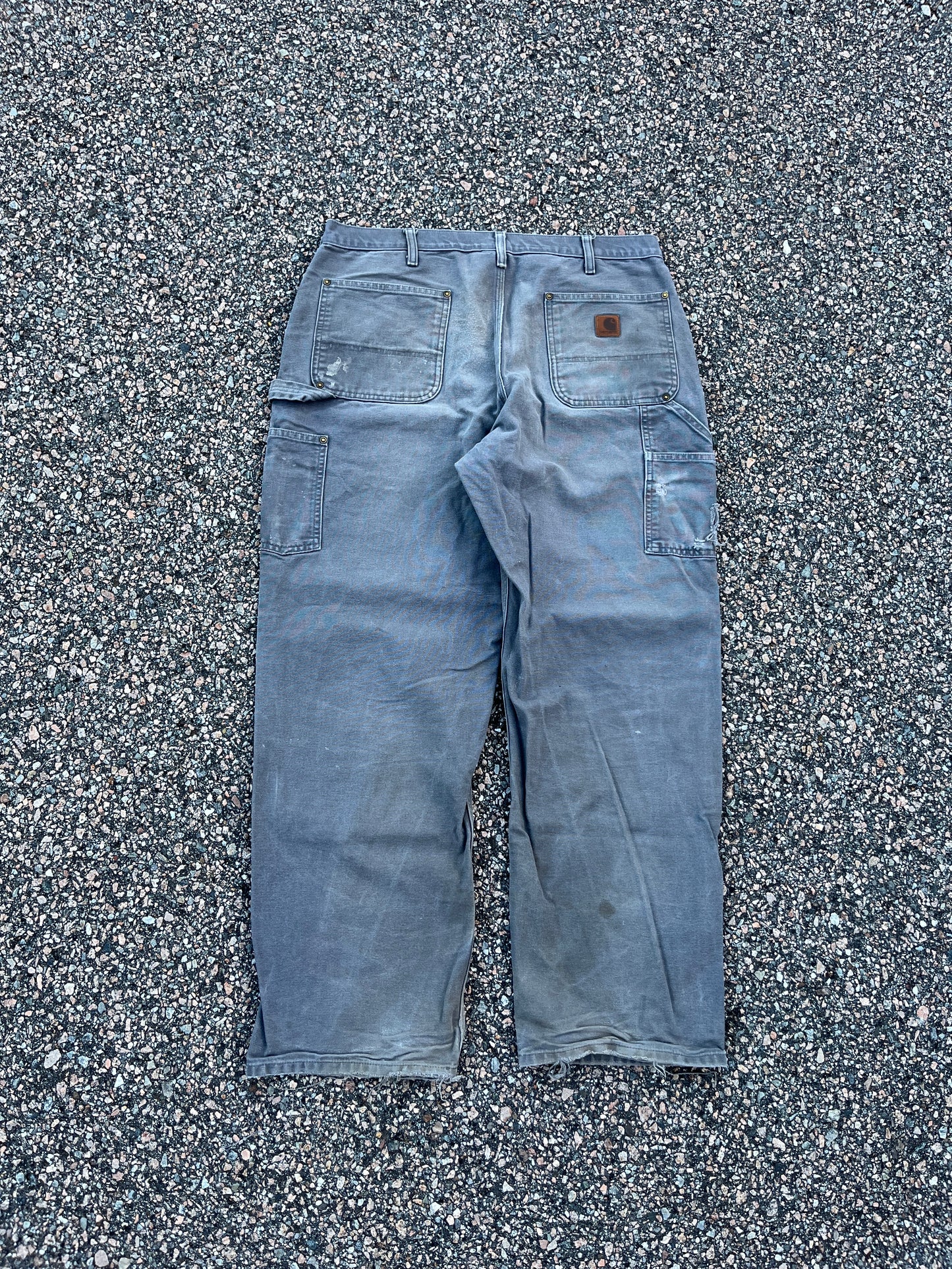 Faded Cement Grey Carhartt Double Knee Pants - 35 x 30