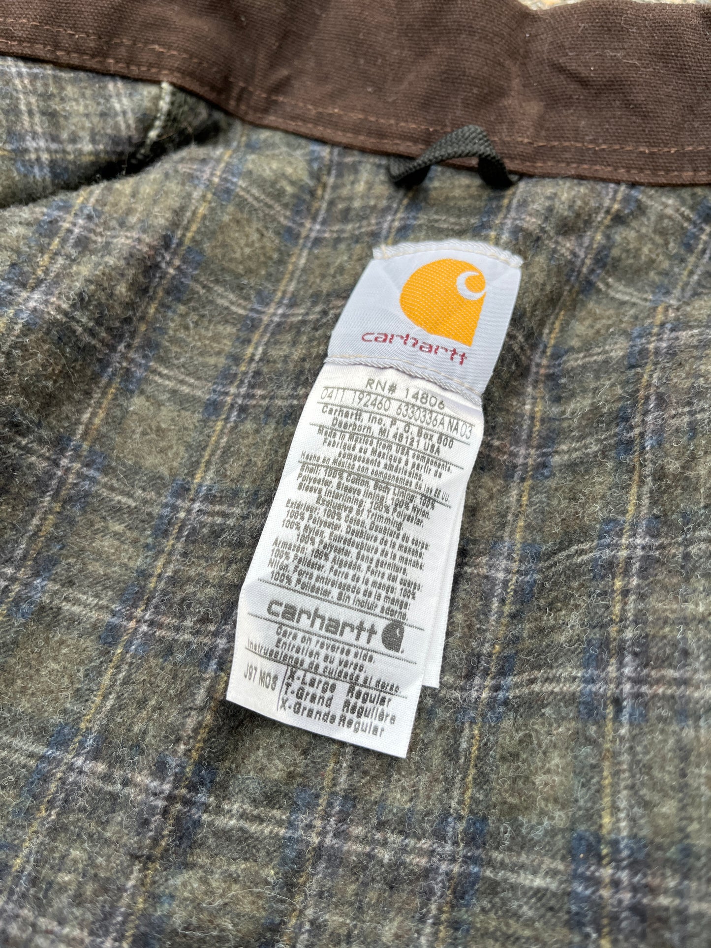 褪色橄榄绿色 Carhartt 底特律夹克 - 宽松大号