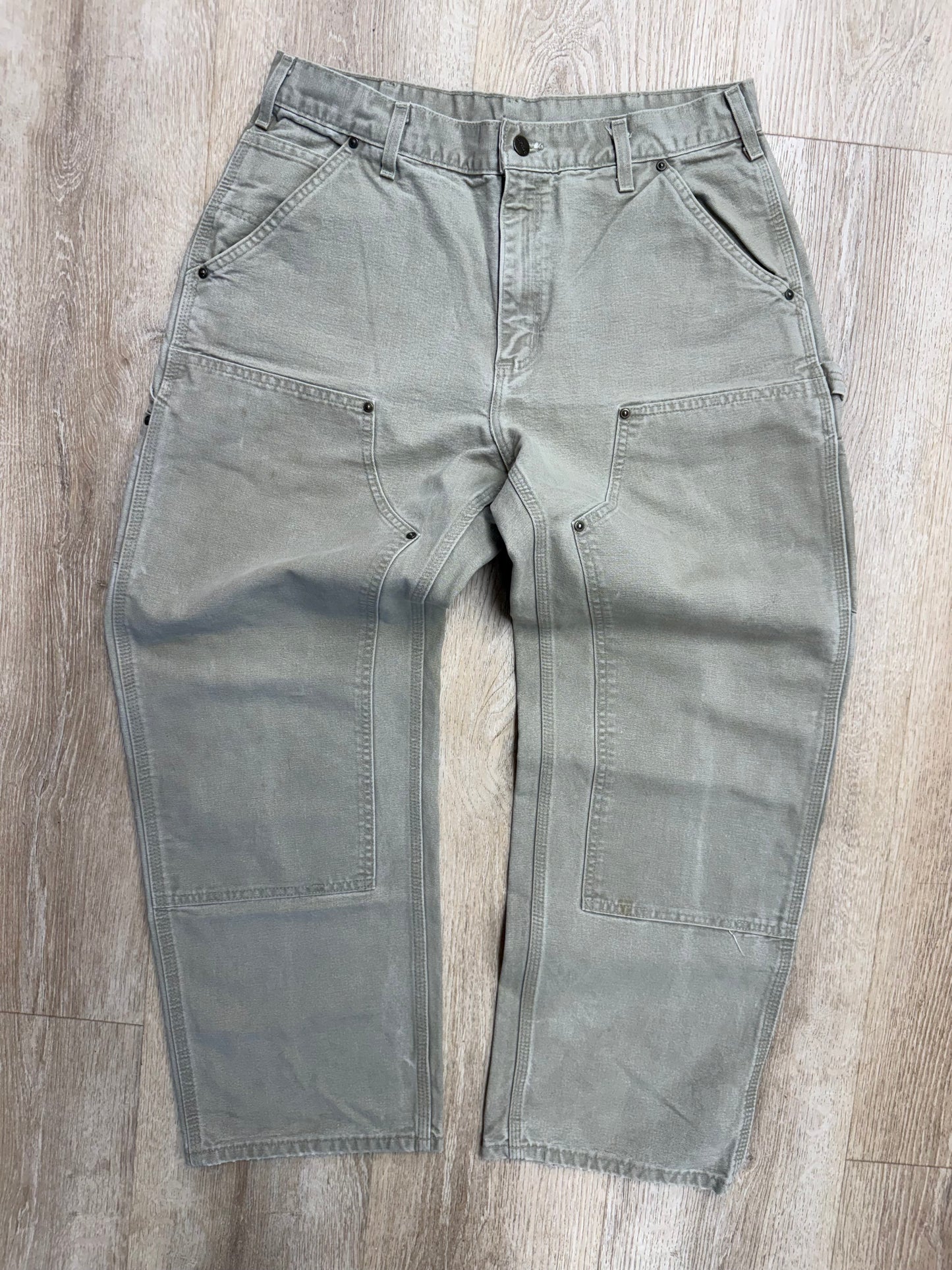 Faded Tan Carhartt Double Knee Pants - 32 x 29