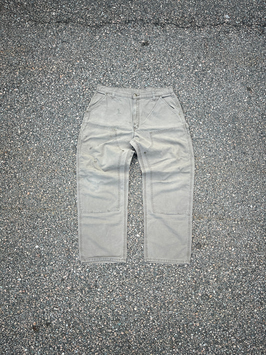 Faded Light Brown Carhartt Double Knee Pants - 37 x 30