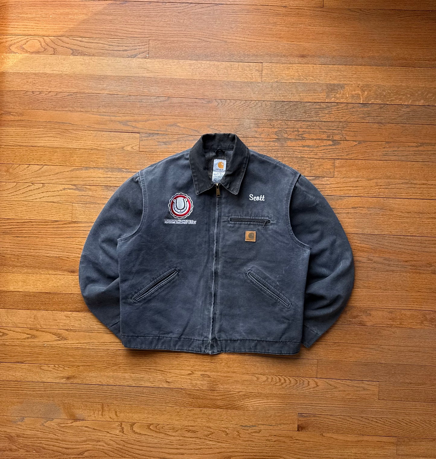 Faded Petrol Blue Carhartt Detroit Jacket - Boxy Medium