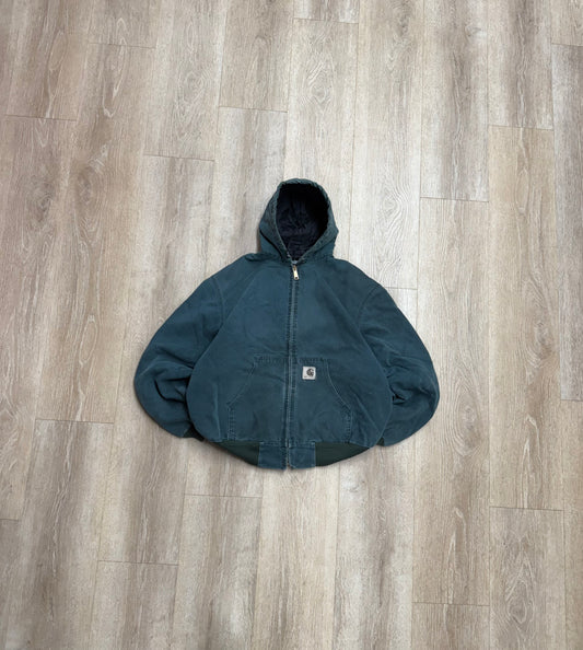 Faded Hunter Green Carhartt Active Jacket - Large