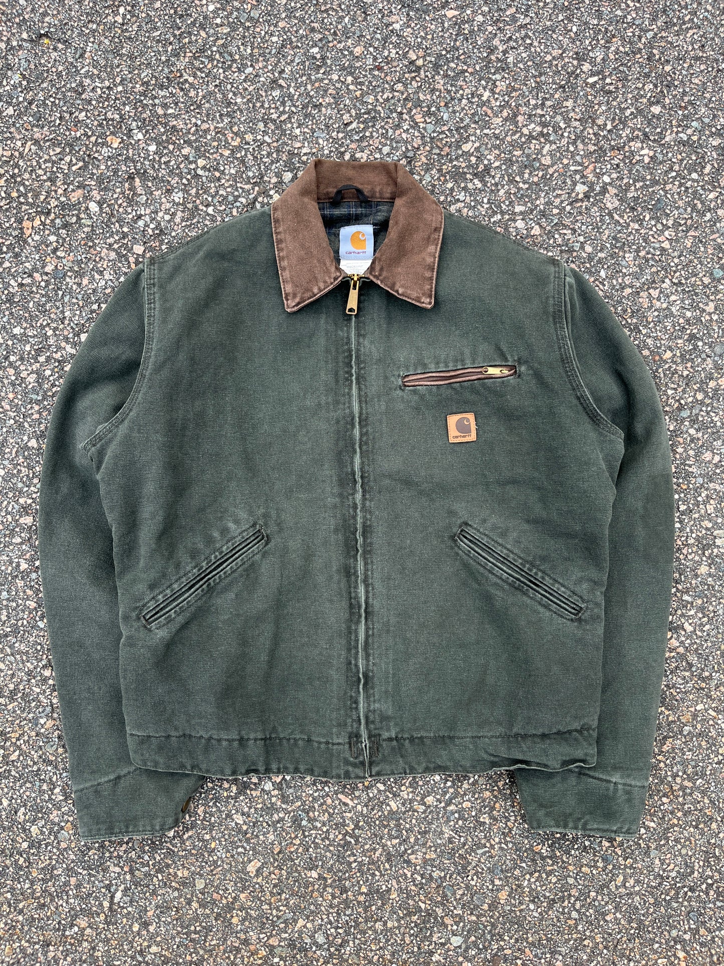 褪色橄榄绿色 Carhartt 底特律夹克 - 中号