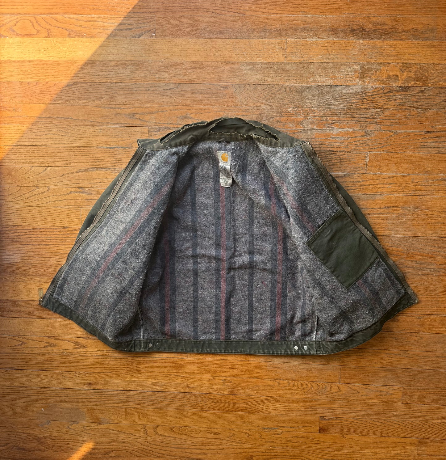 Faded Olive Green Carhartt Detroit Jacket - Boxy L-XL